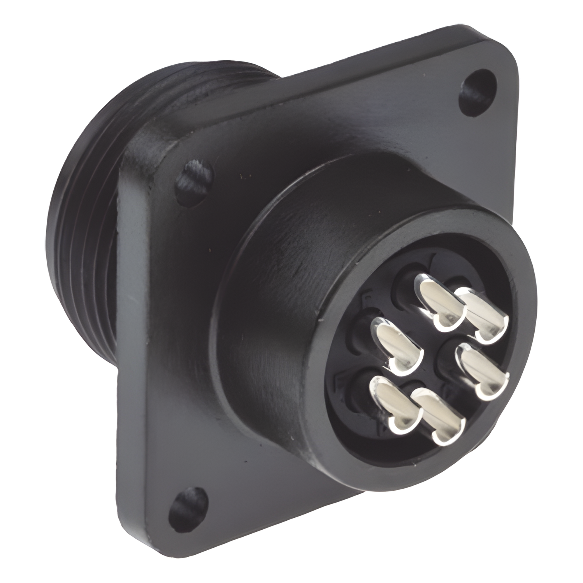 Conector Hembra Circular / 6 Terminales / Aluminio / -55°C a +125°C / Acoplamiento Roscado / 1.8 pies — SYSCOM PARTS · SKU 654-MS3102A14S-6S