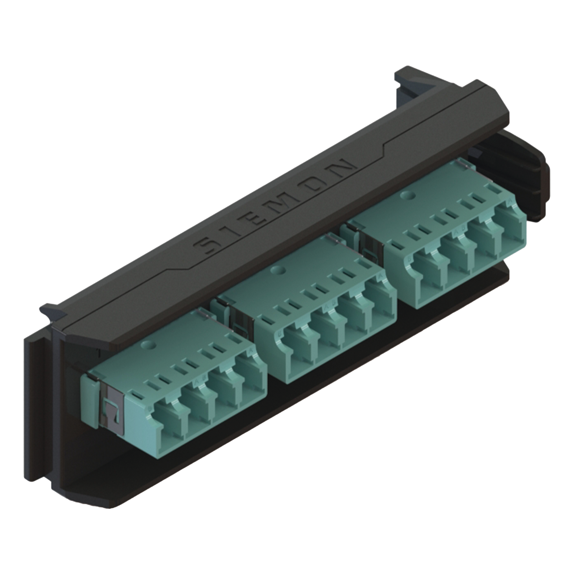 Placa Acopladora / 6 Conectores LC Dúplex UPC / 12 Fibras Multimodo OM3-OM4 / Sin Obturador / LightVerse — SIEMON · SKU LVA12-LCQ-BC-A