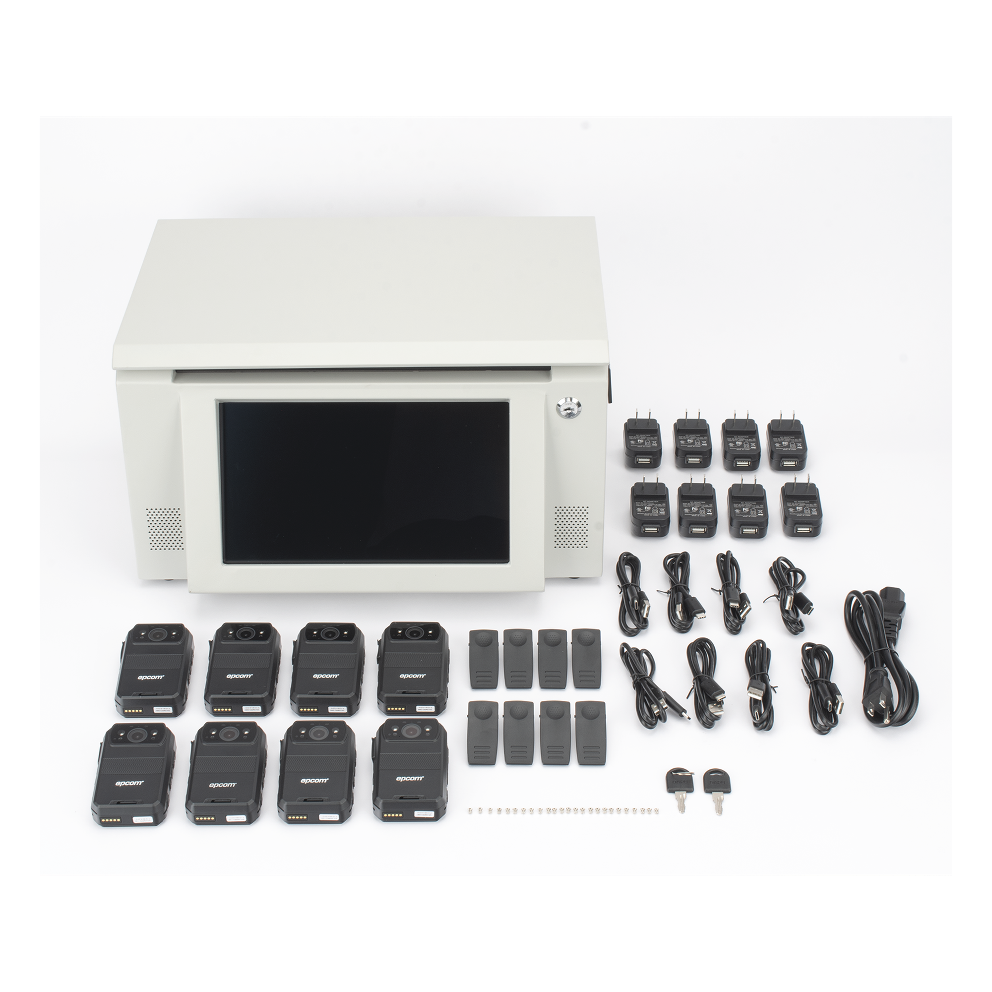 Kit de descarga simultanea para Bodycam | Estación de descarga XMRA8R3 | 8 X Bodycam  XMRR3