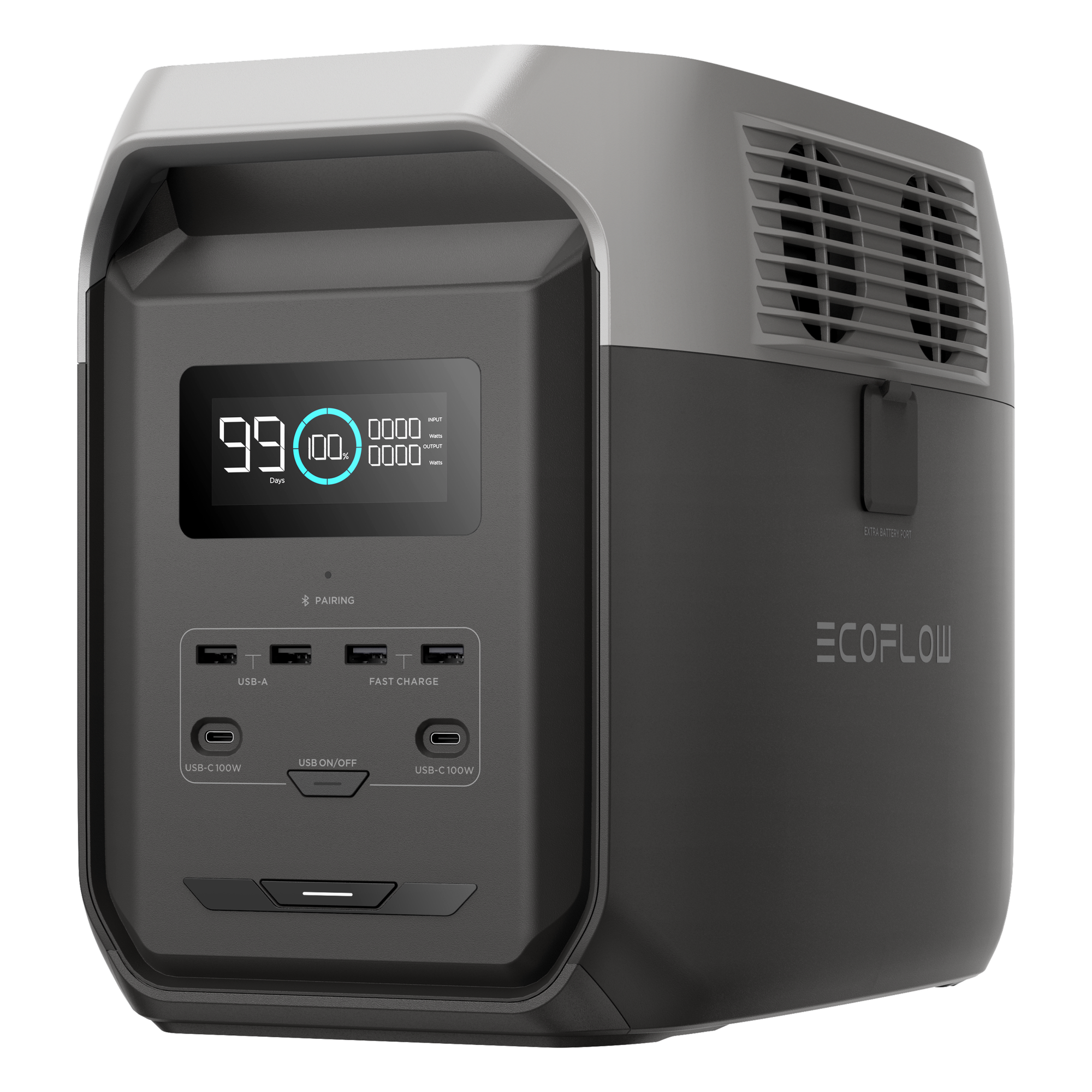 Estación de Energía Portátil / 1536 Wh / 4 Salidas CA 1800 W / 2 USB-C 100 W / Carga Solar 500 W / LiFePO4 / Wi-Fi y Bluetooth — ECOFLOW · SKU EFD31500