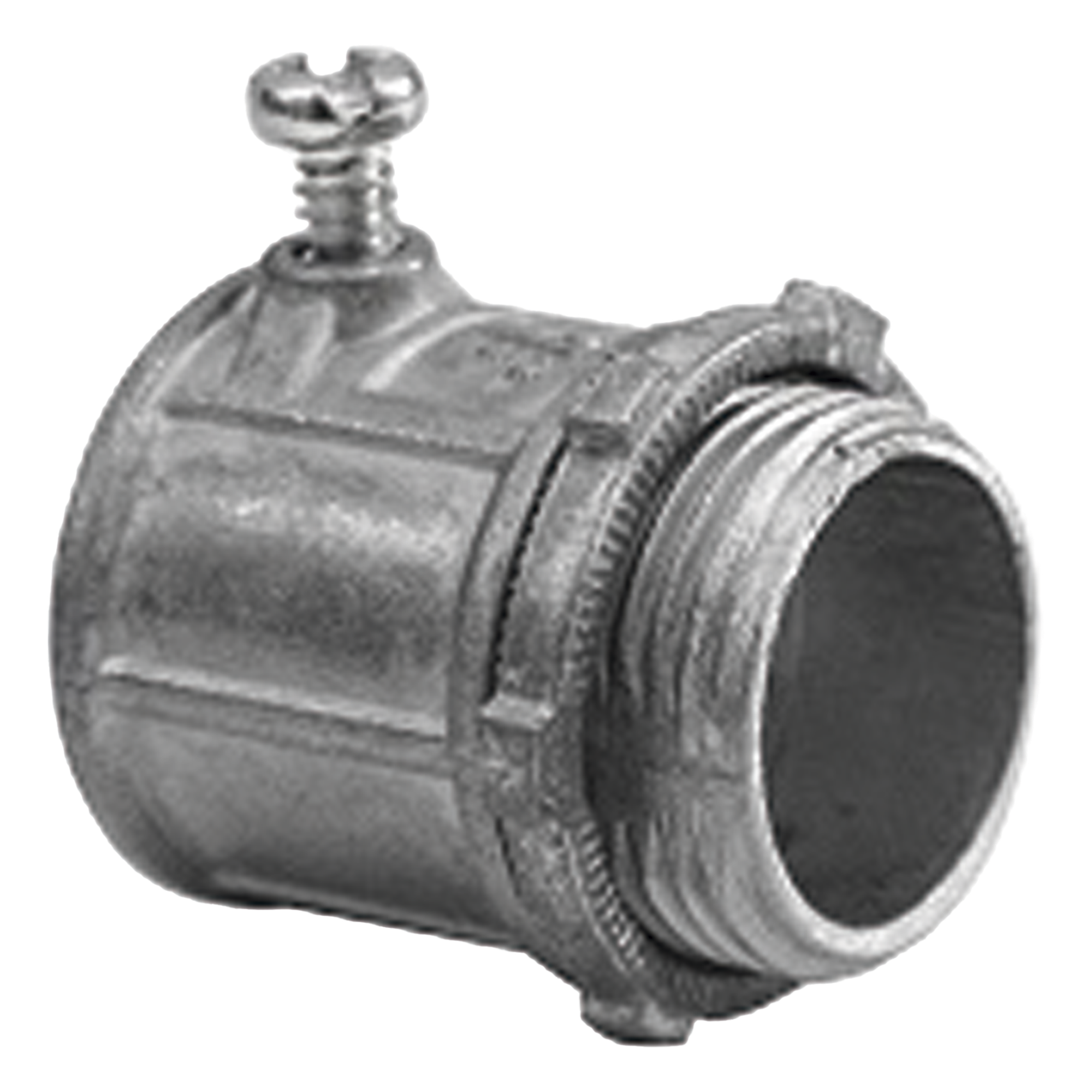 Conector para Tubo Pared Delgada / 1 1/4 pulgadas (32 mm) / 2 Tornillos Opresores 1/4 pulgadas / 47 x 50 mm / 0.116 kg — ANCLO · SKU ANC-CCL-114