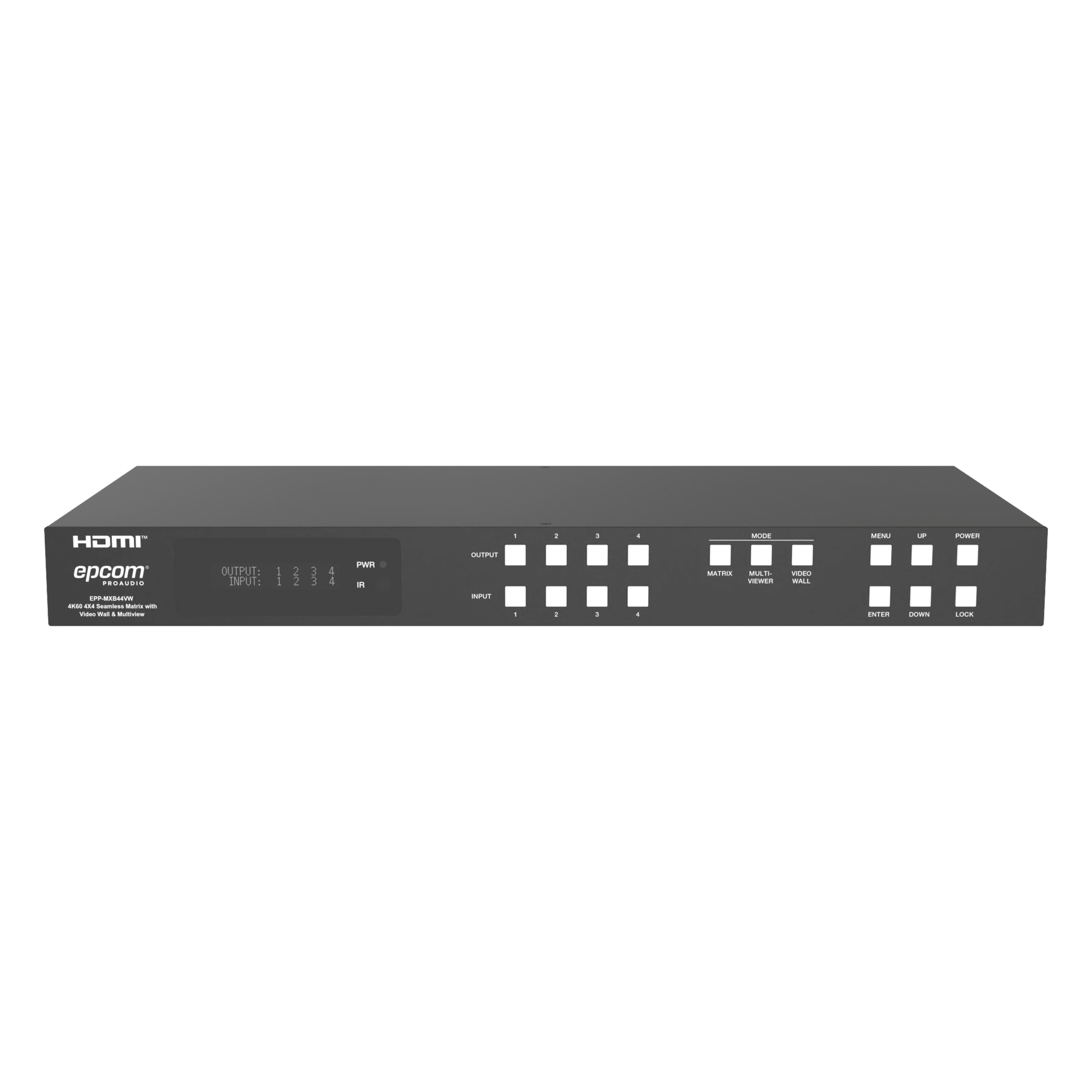 Switch Matrix HDMI / 4x4 / 18 Gbps / 4K@60Hz / HDCP 2.2 / TCP-IP y RS-232 / Audio LPCM y Dolby True HD / Conectores Phoenix