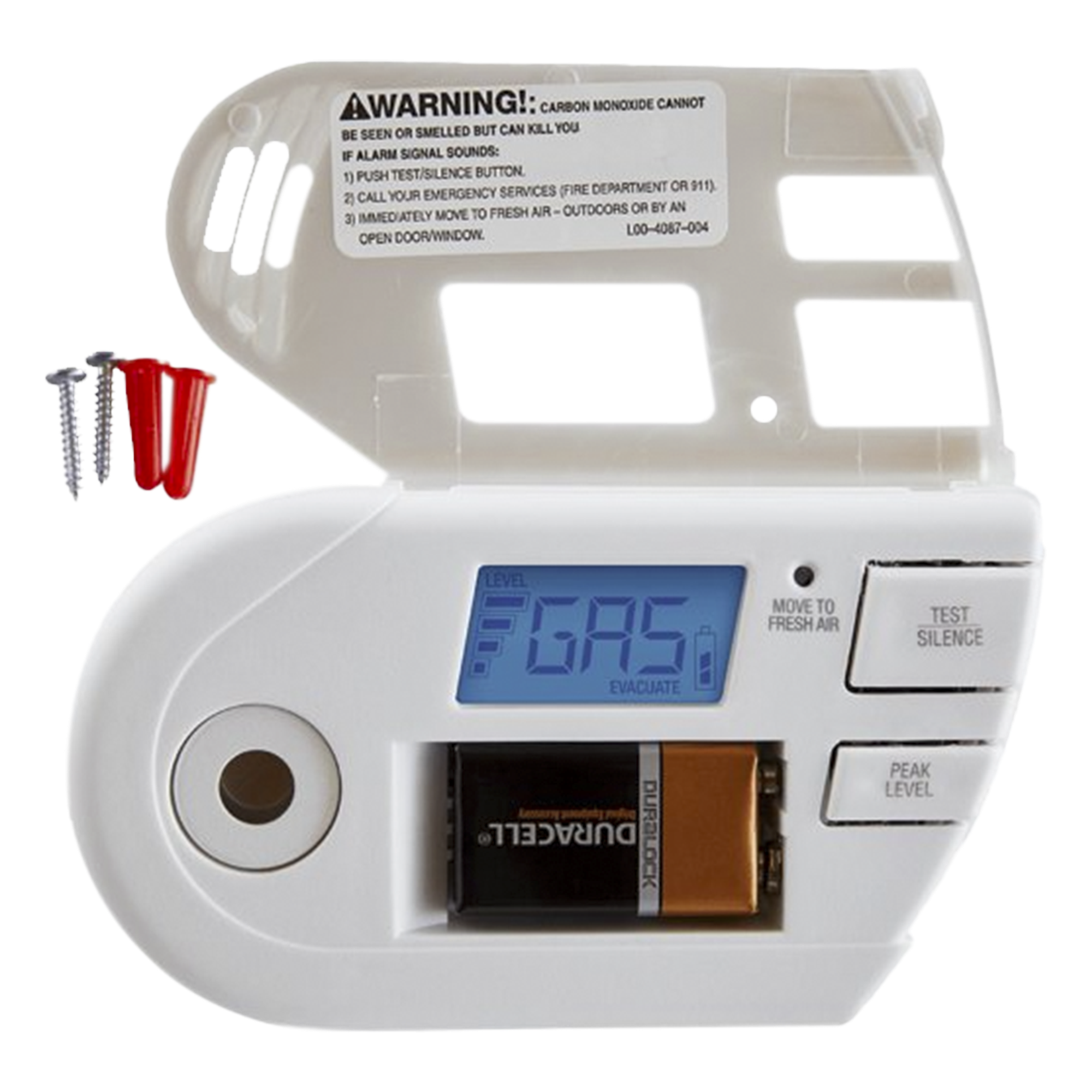 Detector Combo de Combinación de Gases Explosivos: Metano (GN), Propano (LP) y Monóxido de Carbono (CO), Con Pantalla Digital Retroiluminada, 120 Vca y Batería de Respaldo