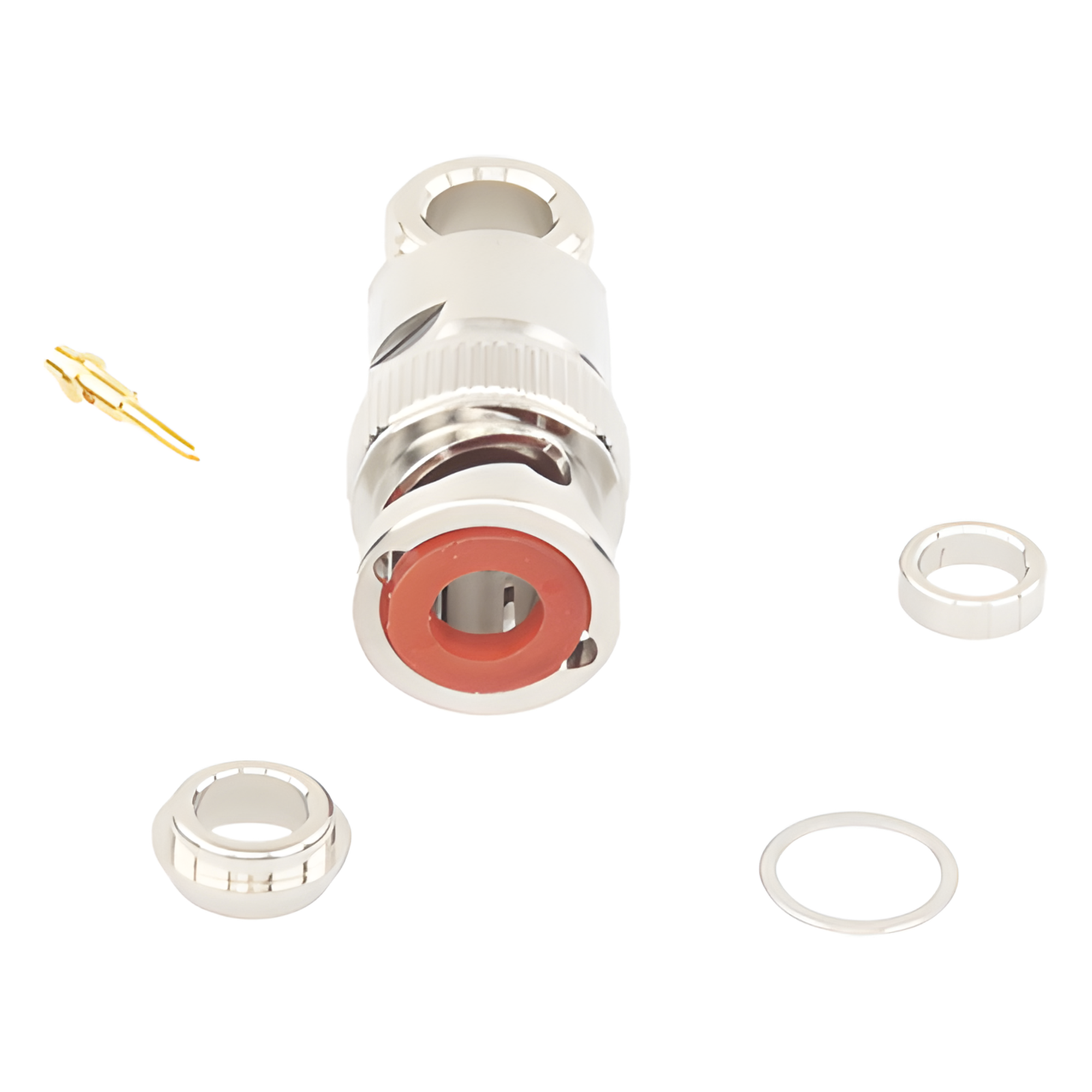 Conector BNC Macho / Rosca / RG-59/U / 75 Ohm / Níquel-Oro-Teflón / 14.8 x 24 mm