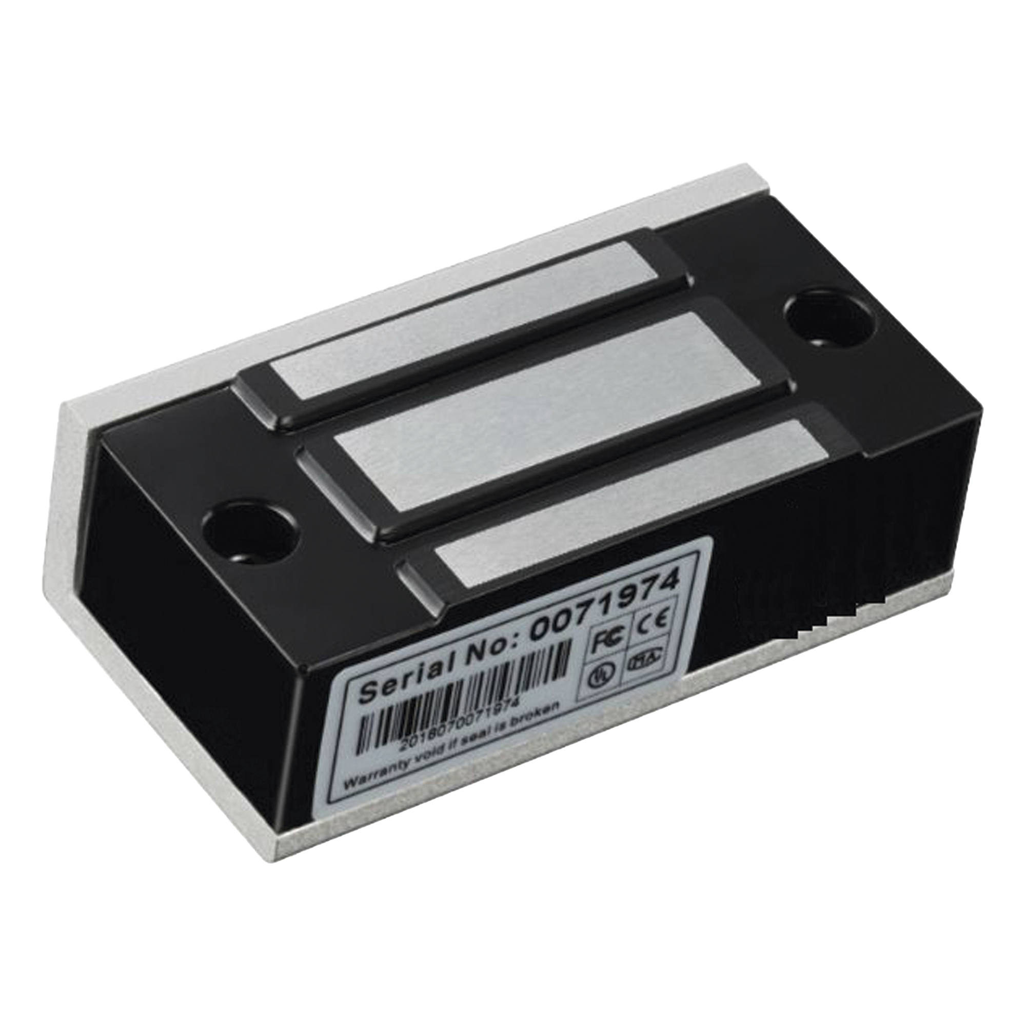 Chapa Magnética Electromagnética / 40 kg (88 lbs) / 12VCC / 24VCC / Aluminio Anodizado / 70 x 36.5 x 24 mm — ACCESSPRO · SKU MAG40