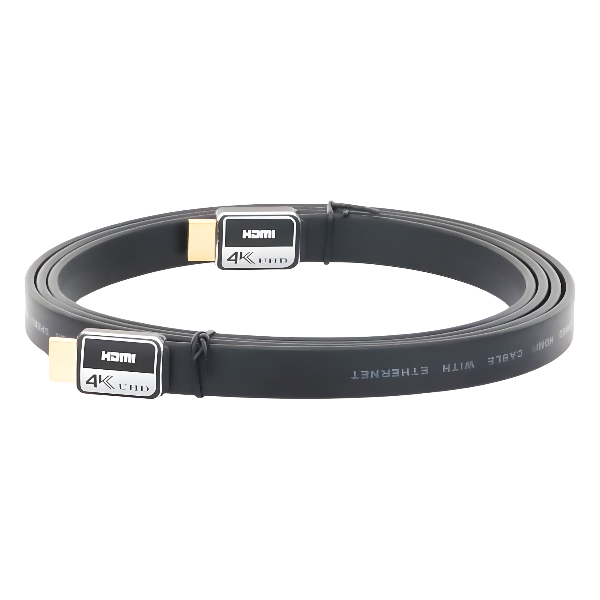Cable HDMI Plano / 4K Ultra HD / 1.8 m (5.90 ft) / Conectores Oro 24K / Audio Dolby TrueHD / 120Hz-480Hz