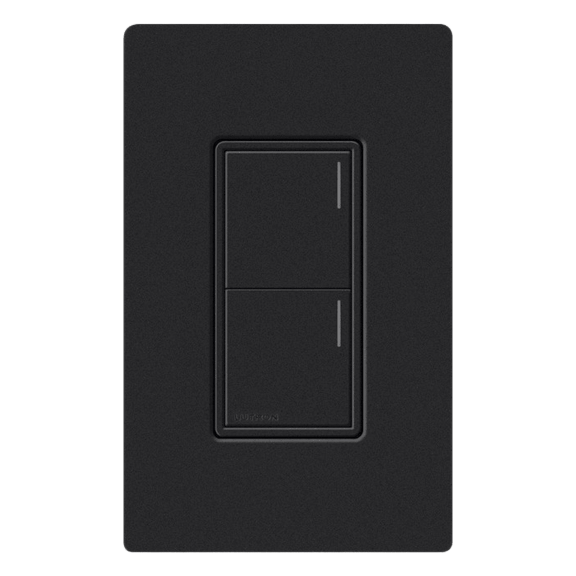 Teclado de Pared para Escenas / 2 Botones / Barra Luminosa Ajustable / Control de Luces, Persianas y Ventiladores / Acabado Satinado Color Medianoche / RadioRA 3 — LUTRON RADIORA 3 · SKU RRSTW2BMN