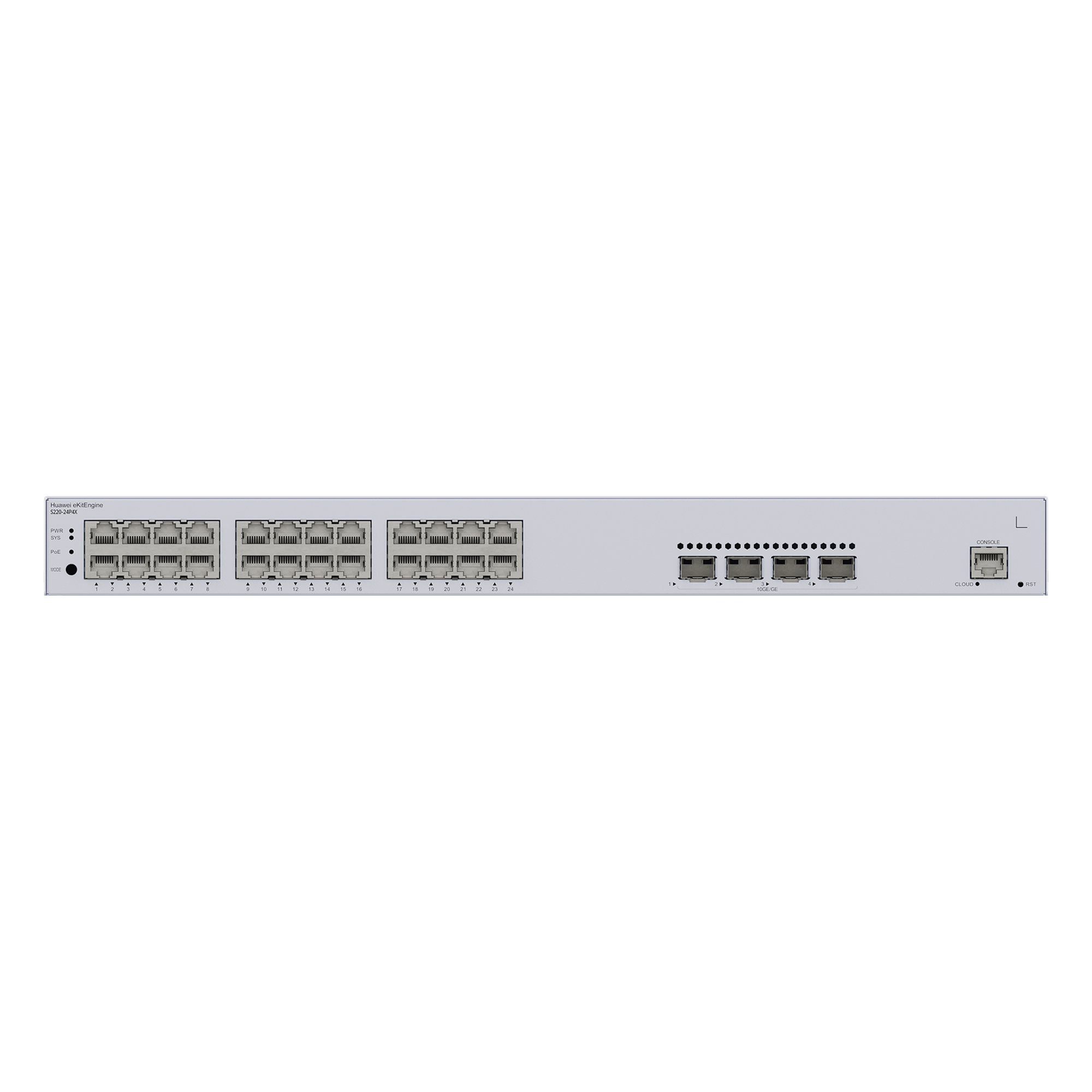 Switch Administrable Capa 2 / 24 Puertos PoE+ Gigabit / 4 Puertos SFP+/SFP 10G / PoE Perpetuo / 400 W PoE / 128 Gbps / 95 Mpps
