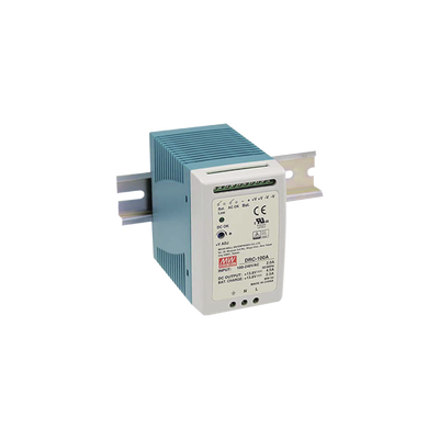 Fuente de Poder Riel DIN / 100W / Salida Dual 13.8V CC / Cargador de Batería Integrado / 87% Eficiencia / Convección Natural