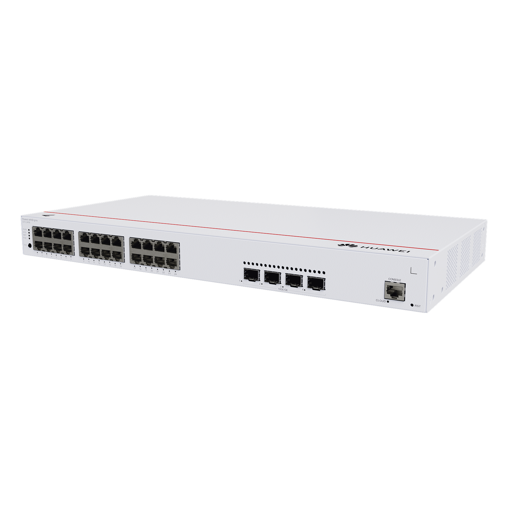 Switch Administrable PoE Capa 3 / 24 Puertos Gigabit PoE / 4 Puertos 10GE SFP+ / 128 Gbps / PoE 400W / iStack / ERPS