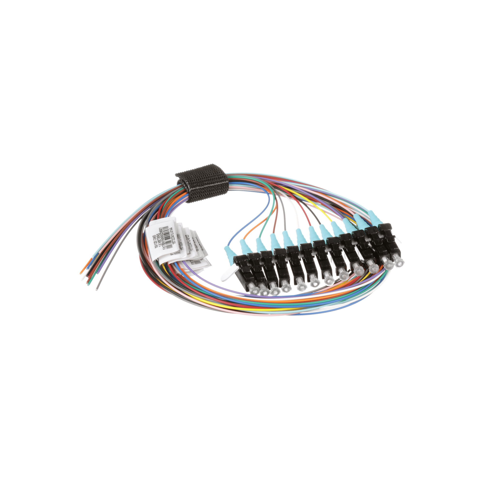Kit de 12 Pigtails con Conector LC, Multimodo 50/125 OM3, 900um, de 1 Metro (3.28 Pies)