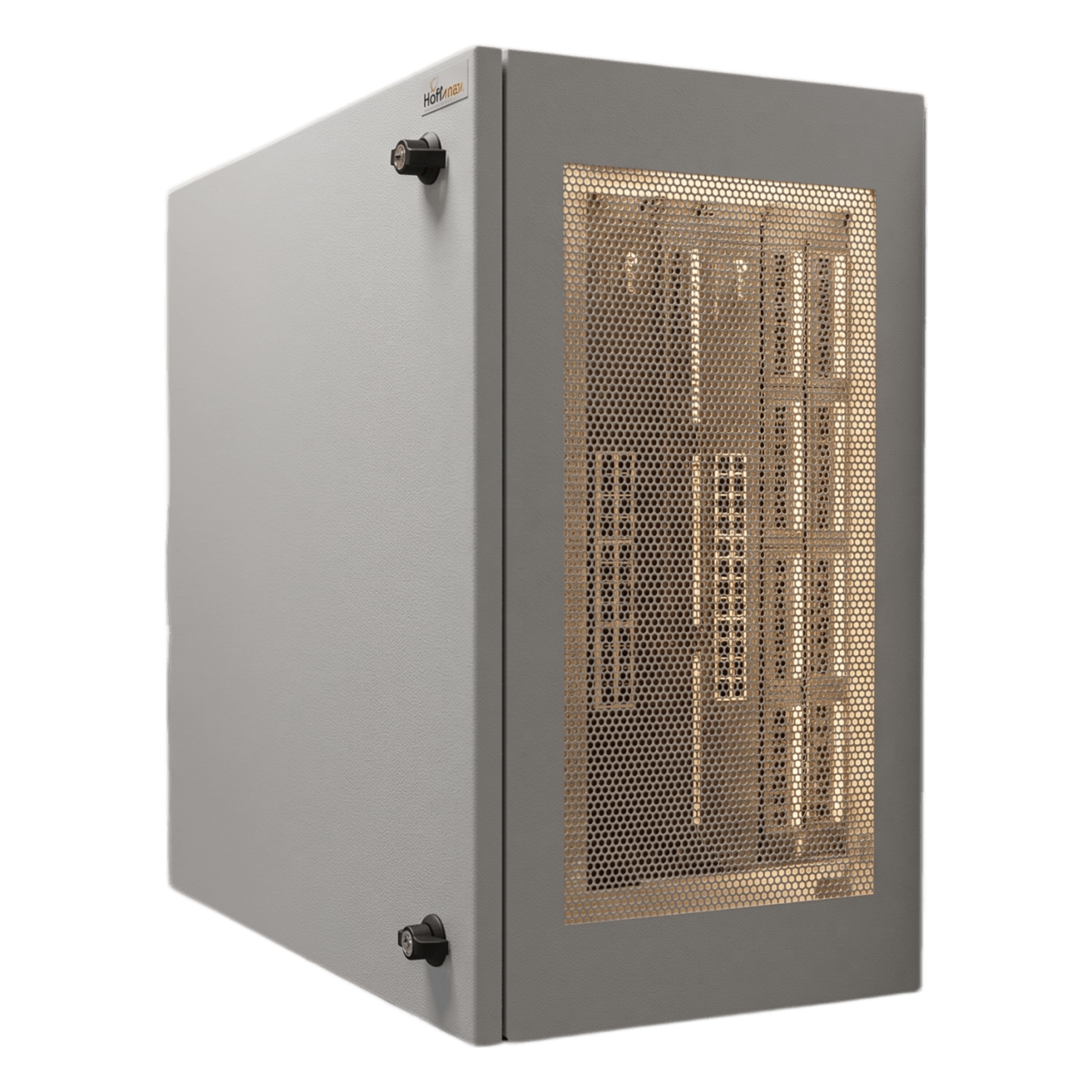 Gabinete de Pared L-Box 6U / Acero 1.9 mm / 610 x 610 x 313 mm (24x24x12 in) / Puerta L 120° / RAL 7035 / Rack 19"