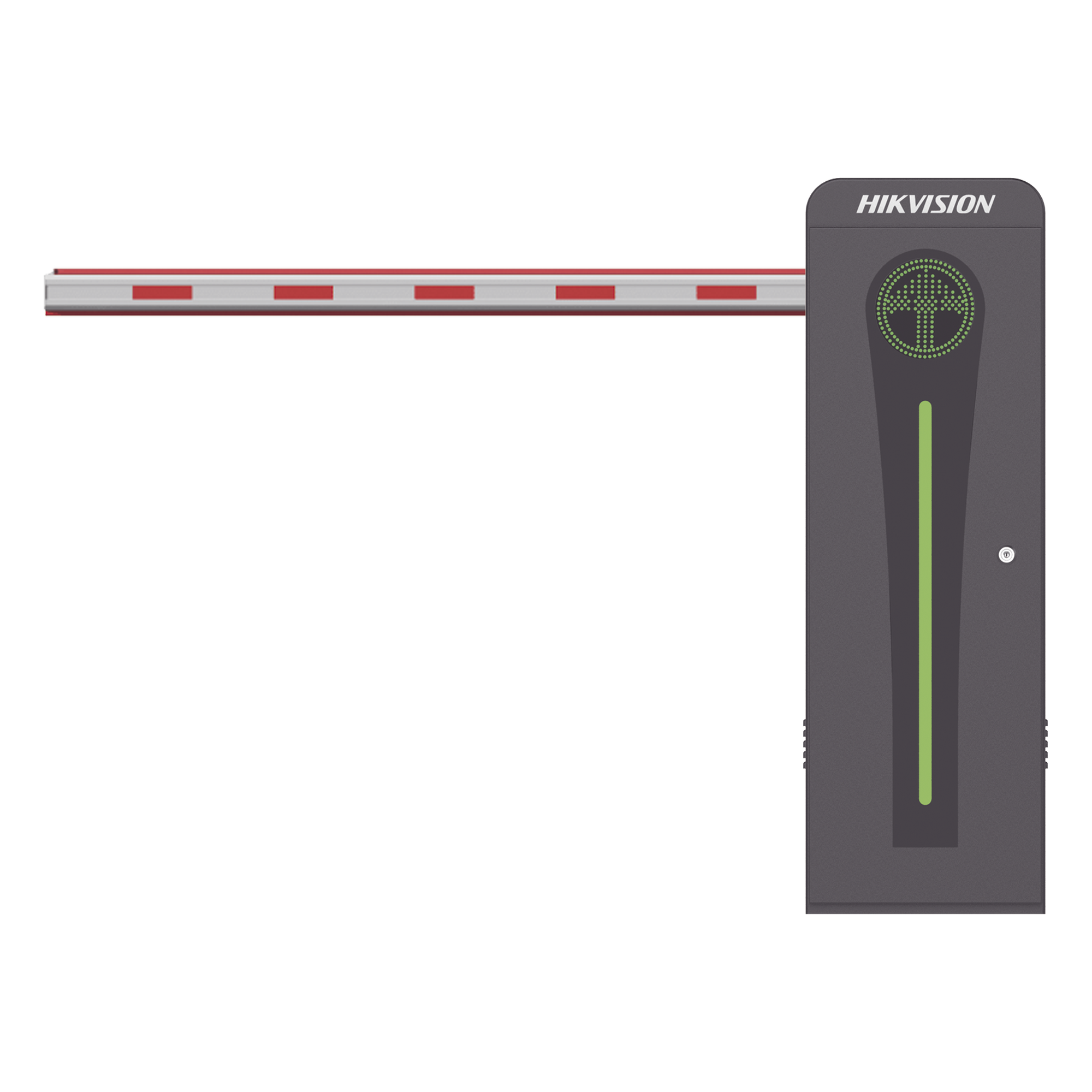 Barrera Vehicular Automática / Brazo Iluminado LED 4 m (13.1 ft) / Motor Brushless 24 VDC / 360 Ciclos/Hora / Semáforo Rojo-Verde Integrado / Control Bluetooth — HIKVISION · SKU KT-320-LED(4ML)