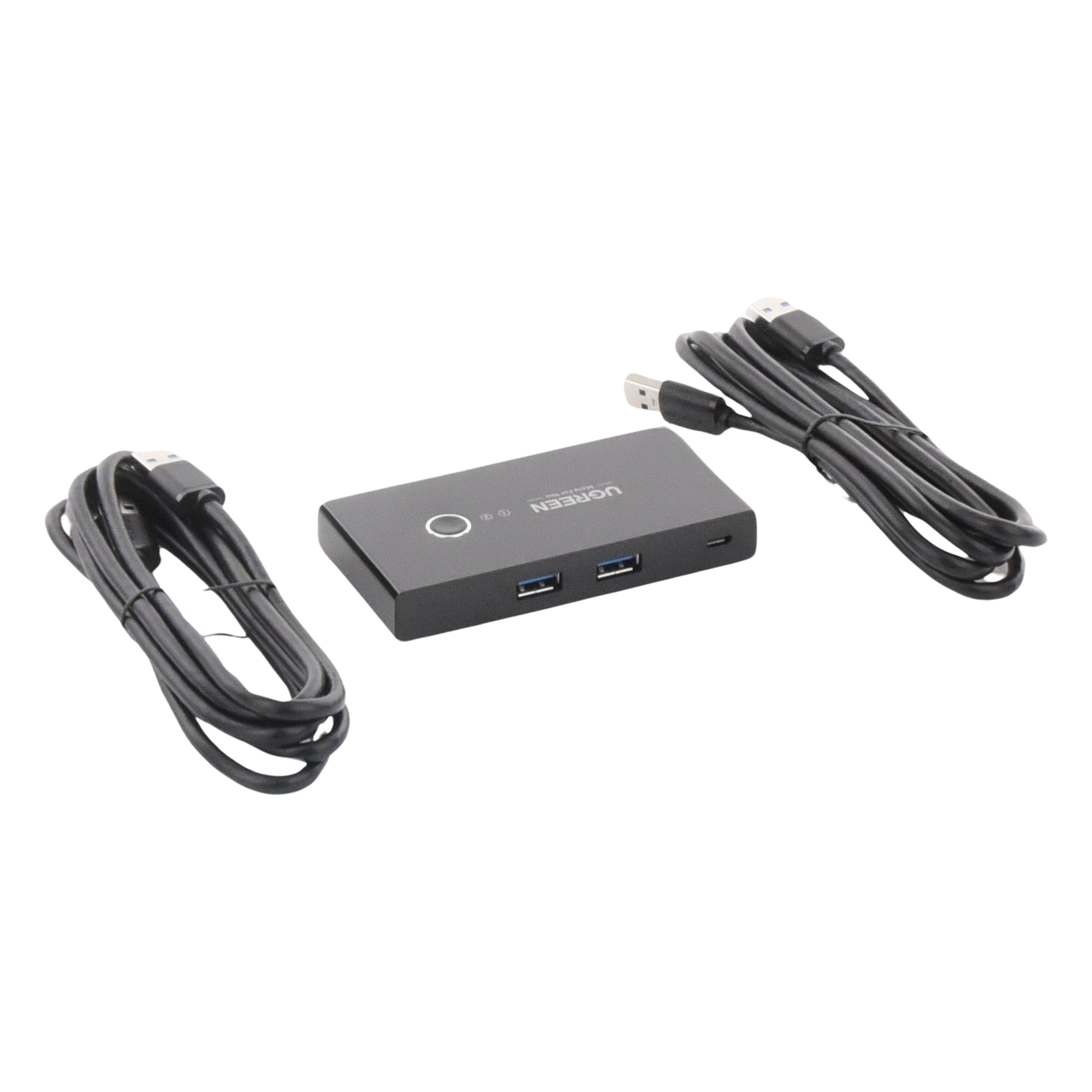 Conmutador USB para Compartir 4 Puertos USB 3.0 a 2 PC Ìs | Cambio Mediante Botón | Incluye Dos Cables USB de 1.5 m | ABS | Permite que 2 Usuarios Compartan 4 Dispositivos Periféricos USB3.0, como una impresora, un escáner, etc.
