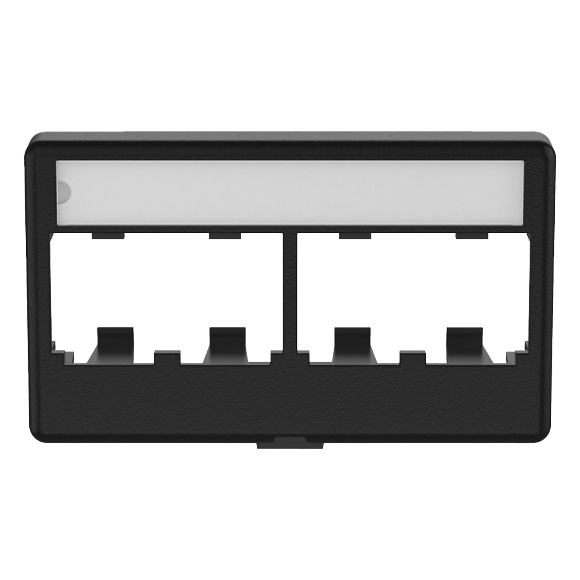 Placa de Mobiliario Modular / 4 Puertos Mini-Com / ABS Negro / 2.9x0.88x1.77 pulg (73.66x22.35x44.95 mm) — PANDUIT · SKU CFFPL4BL