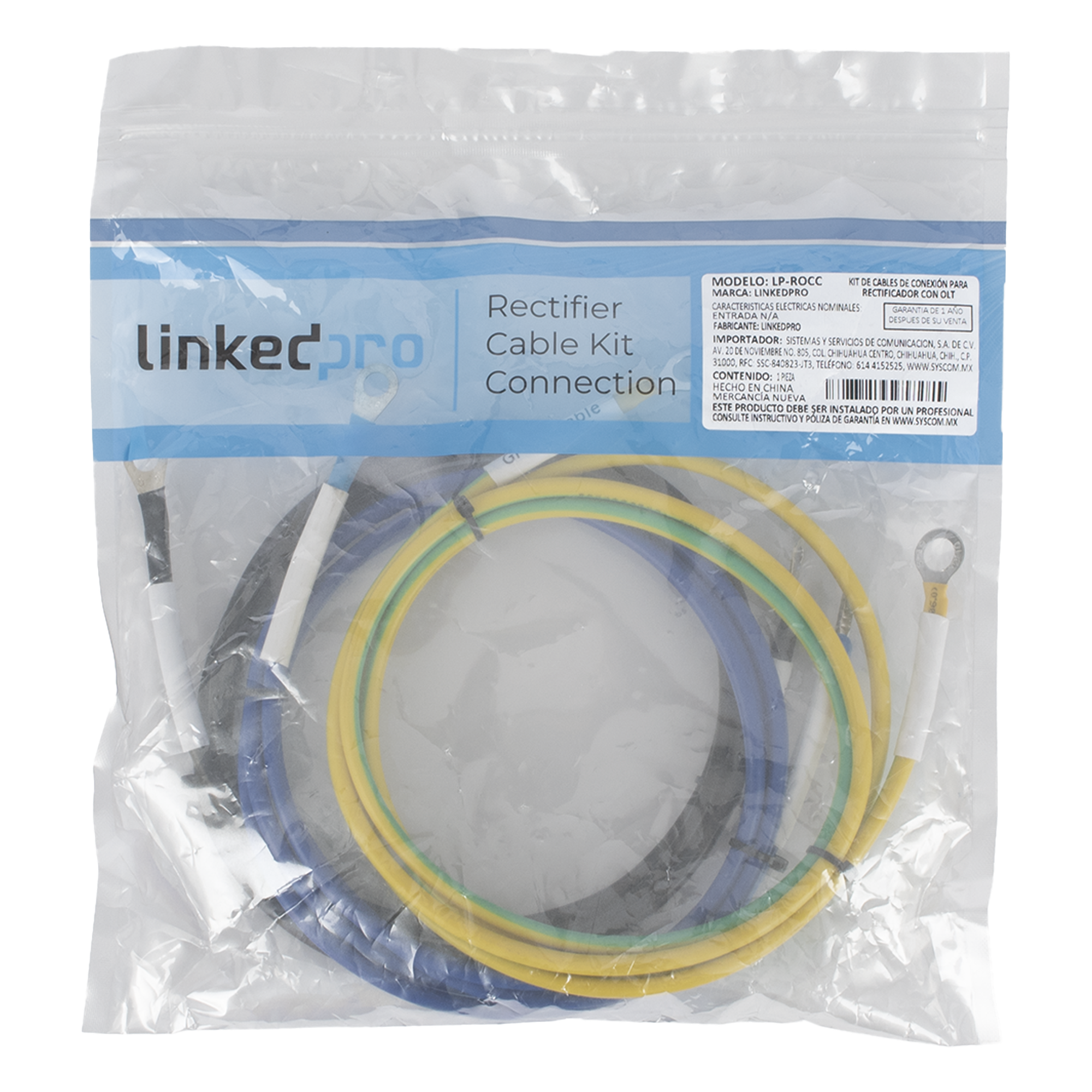 Kit de Cables de Conexión para Rectificador / 48 VDC / 1.5 m (4.9 ft) / Cobre / Modular — LINKEDPRO BY EPCOM · SKU LP-ROCC