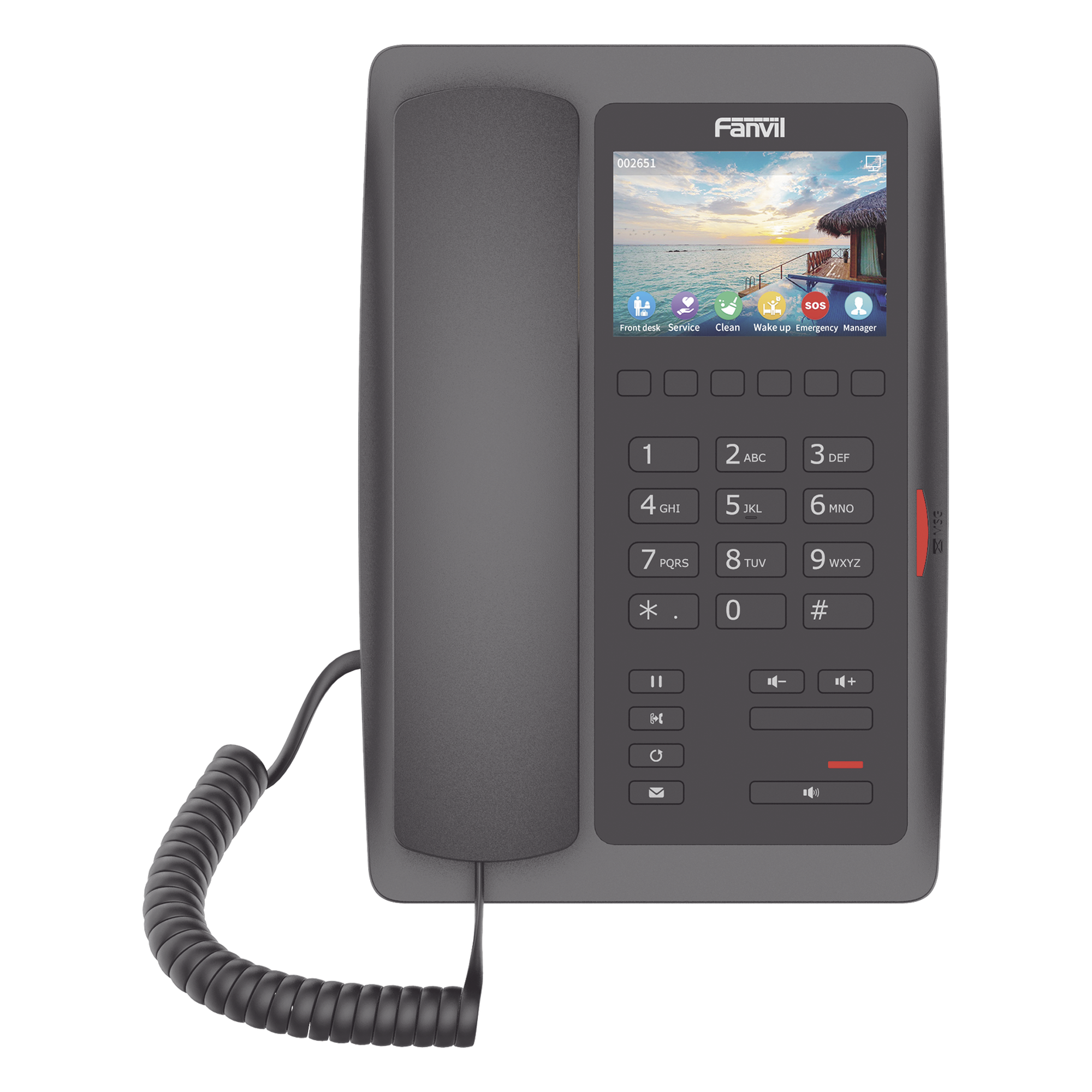Teléfono IP WiFi / Pantalla LCD 3.5 pulgadas / Audio HD / Video H.264 1080p / 2 Cuentas SIP / PoE 802.3af / Wi-Fi 2.4 GHz — FANVIL · SKU H5WB