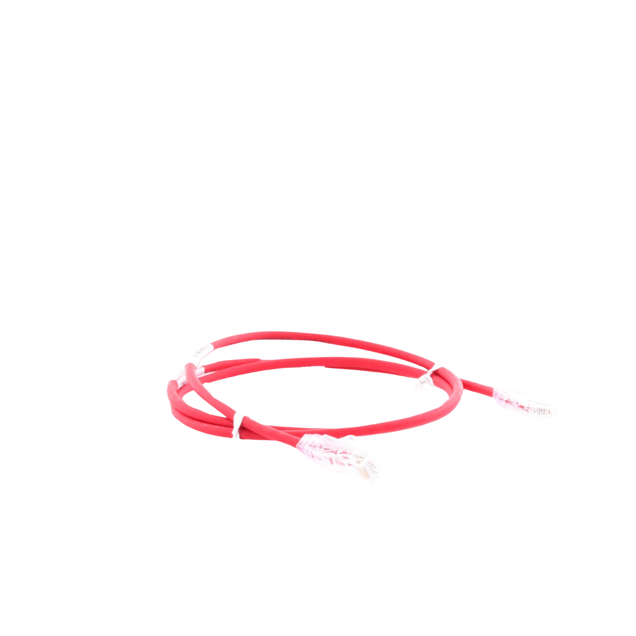 Cable de Parcheo TX6, UTP Cat6, Diámetro Reducido (28AWG), Color Rojo, 0.61 Metros (2 Pies)