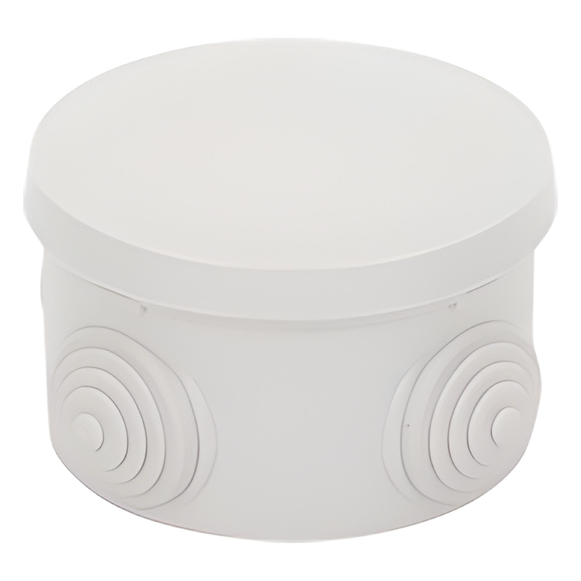 Caja Derivación-Conexión de Plástico Circular con 4 Glándulas de Goma (70 diámetro X 48 alto mm). Para Instalaciones Comerciales,  Residenciales e Industriales. Cerrado a Presión. 