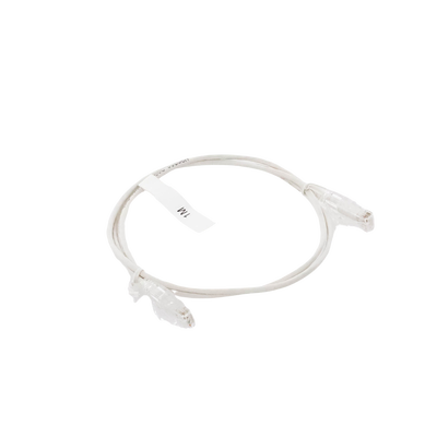 Cable de Parcheo Slim UTP Cat6 - 1 Metro (3.28 Pies), Blanco, Diámetro Reducido (28 AWG)