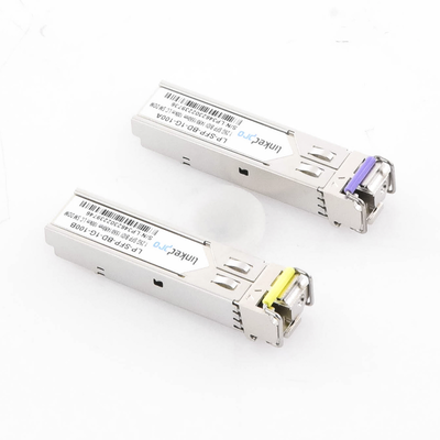 Transceptores Ópticos Bidireccionales SFP (Mini-Gbic) / Monomodo 1490 & 1550 nm / 1.25 Gbps / 1000BASE-BX / Conector LC/UPC Simplex / DDM / Hasta 100 km / 2 Piezas 