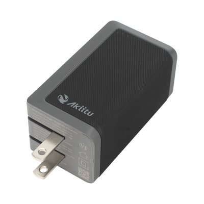 Cargador de Pared GaN III / 65W Máxima / 3 Puertos / 2 USB-C + 1 USB-A / PD 3.0 y QC 4.0 / Enchufe Plegable / 6 Protecciones de Seguridad