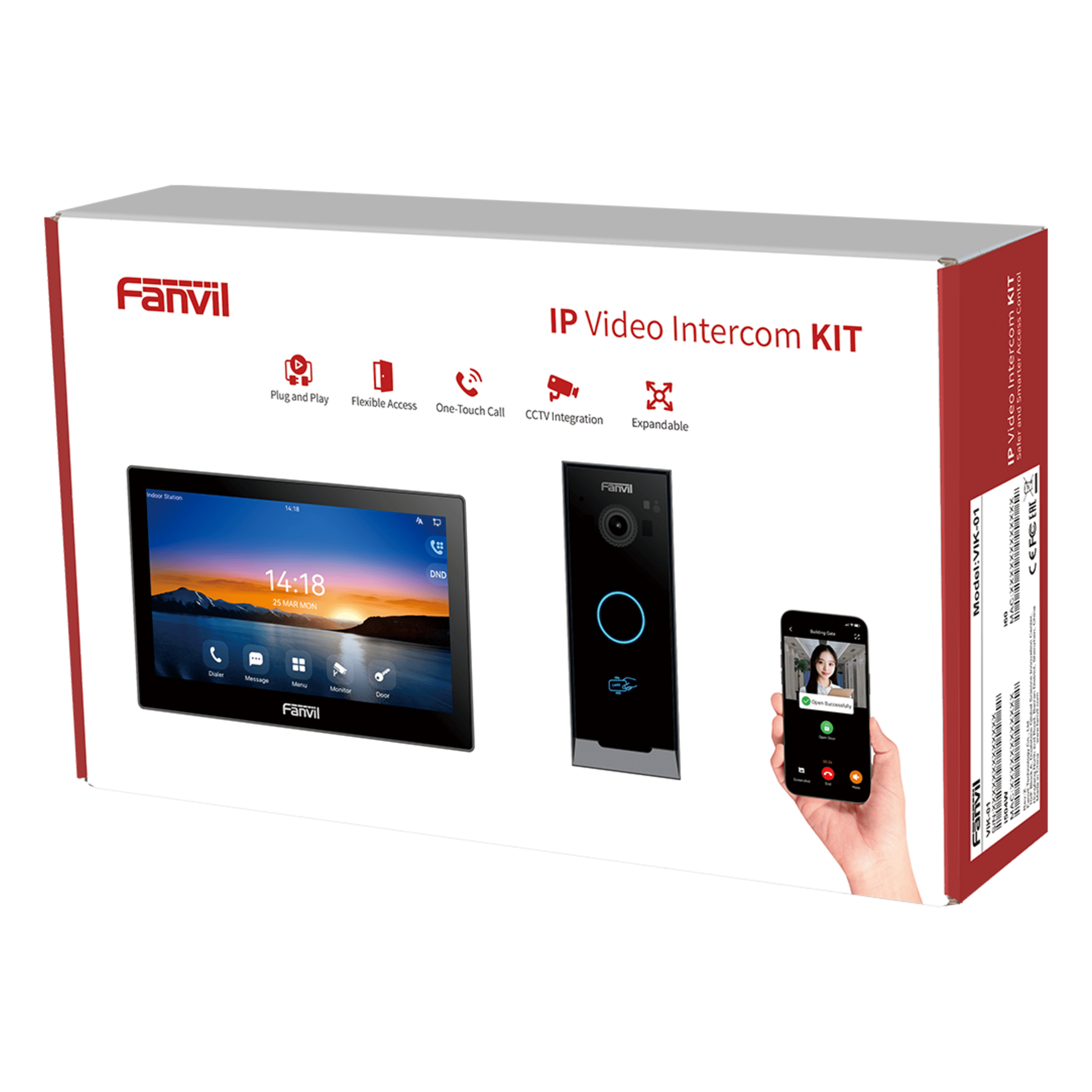 Kit Videoportero IP / Pantalla Táctil 7" HD / Cámara 2 Megapixel / Wi-Fi Dual Band / PoE / 10,000 Tarjetas RFID / ONVIF