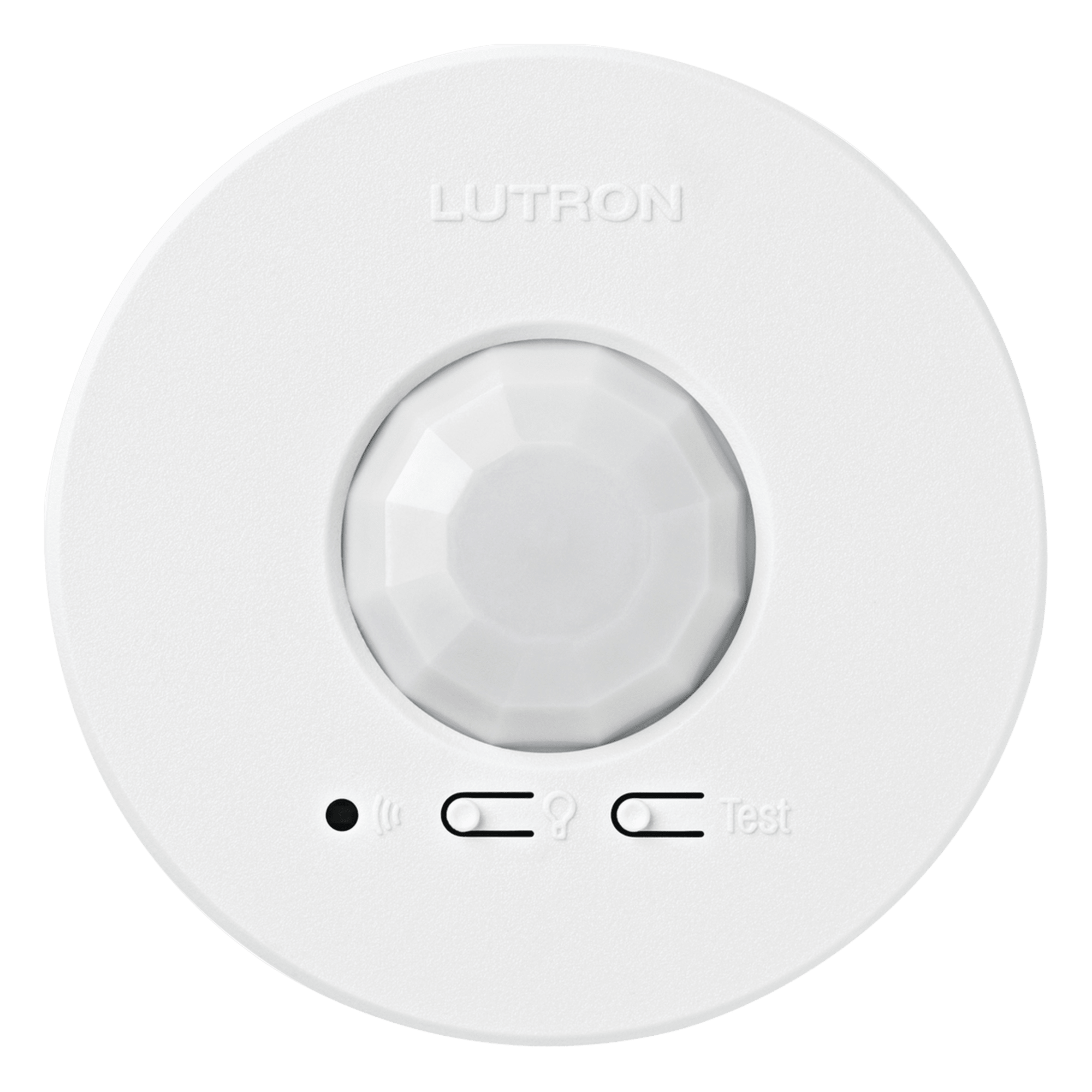 Sensor de Ocupación Inalámbrico de Techo / PIR 360° / Cobertura 30.2 a 62.4 m² (324 a 676 ft²) / RF 18 m (59 ft) / Batería CR123 / 10 Años de Duración — LUTRON ELECTRONICS · SKU LRF2OCR2BPWH
