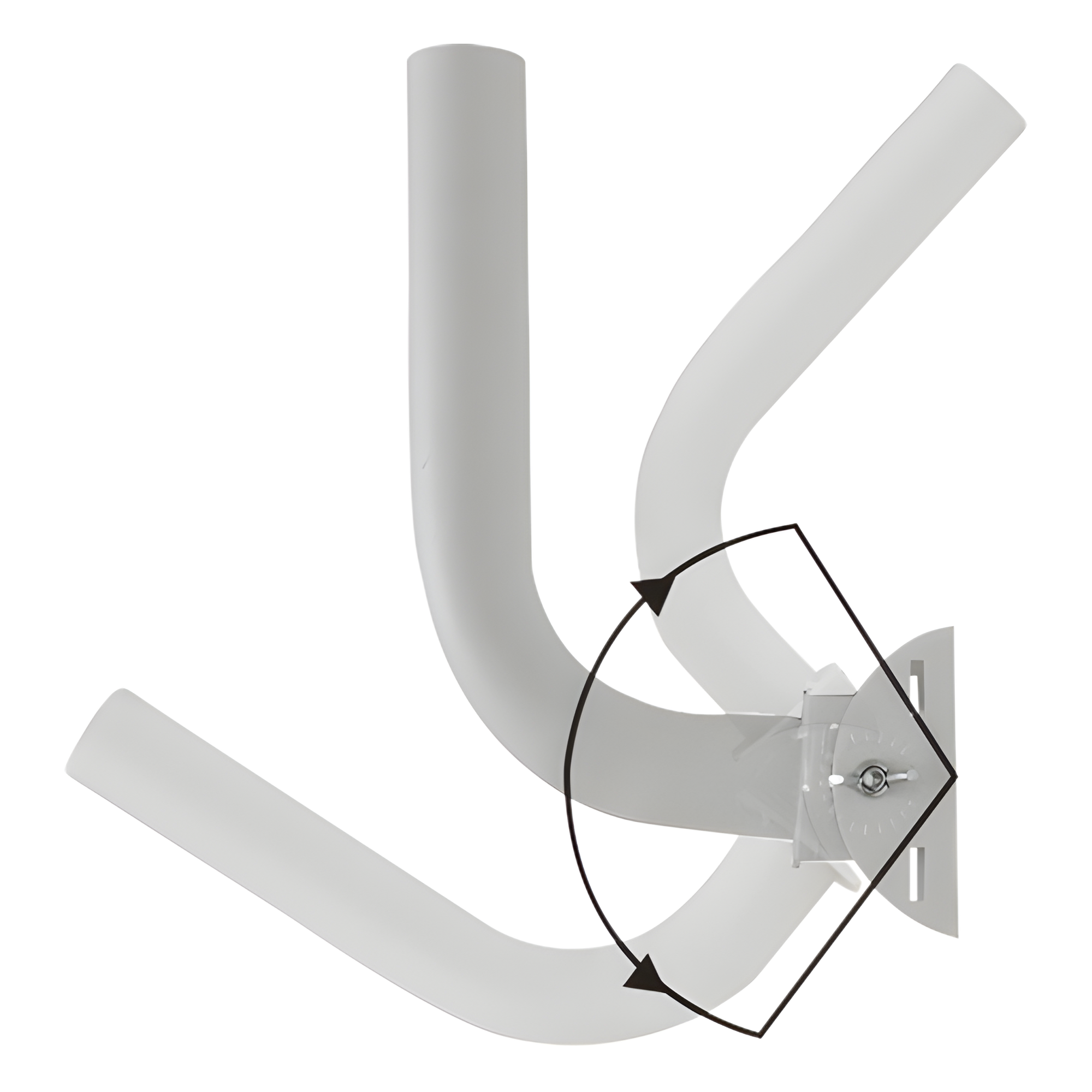 Montaje de Brazo Universal / Ajuste de Azimut 0 a 120° / Acero con Recubrimiento en Polvo / Diámetro 35 mm / Peso 1.2 kg / Compatible con Múltiples Marcas
