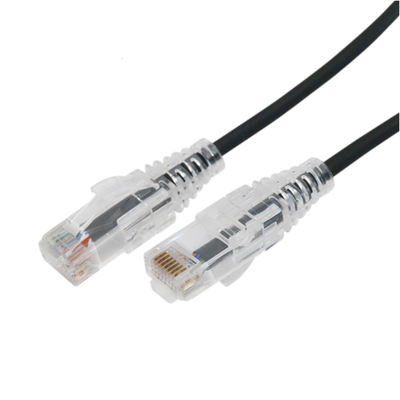 Cable de Parcheo Slim UTP Cat6A - 0.5 Metros (1.64 Pies) Negro, Diámetro Reducido (28 AWG)