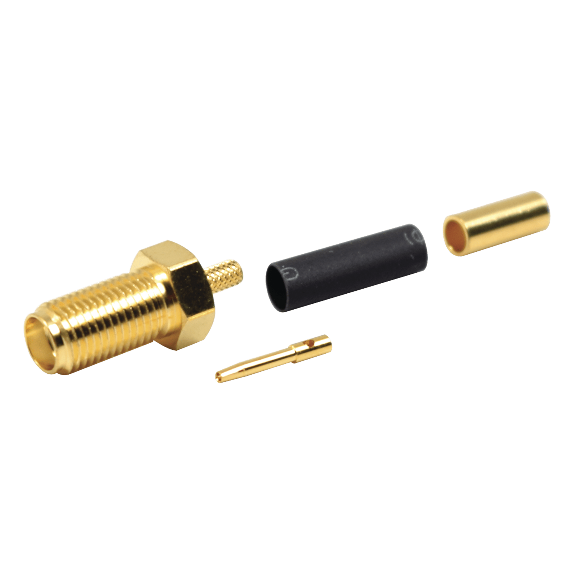 Conector SMA Hembra / Anillo Plegable / Cuerpo Bronce / Contacto Oro / Teflón / RG-174/U, Belden 8216 — RF INDUSTRIES,LTD · SKU RSA-3050-1B