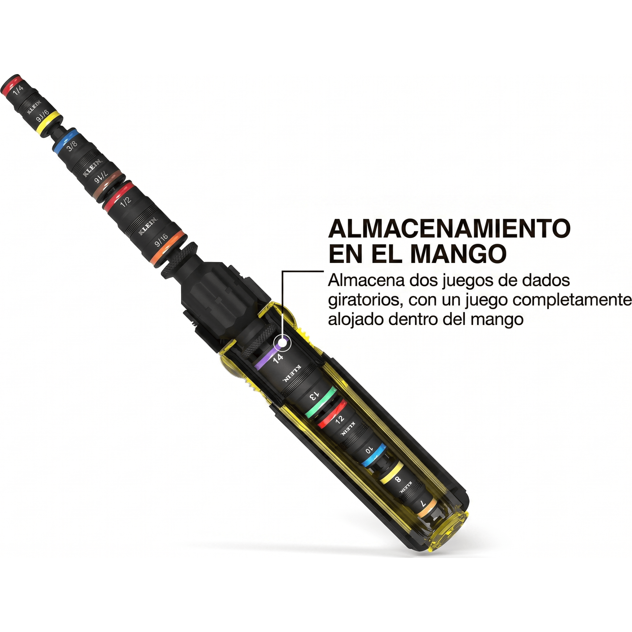 Juego de Dados de Impacto Paso a Través  /  Sistema KNECT / Compatible con el Sistema de Almacenamiento (ModBox) / 39 Piezas / Sistema SAE y Métrico.