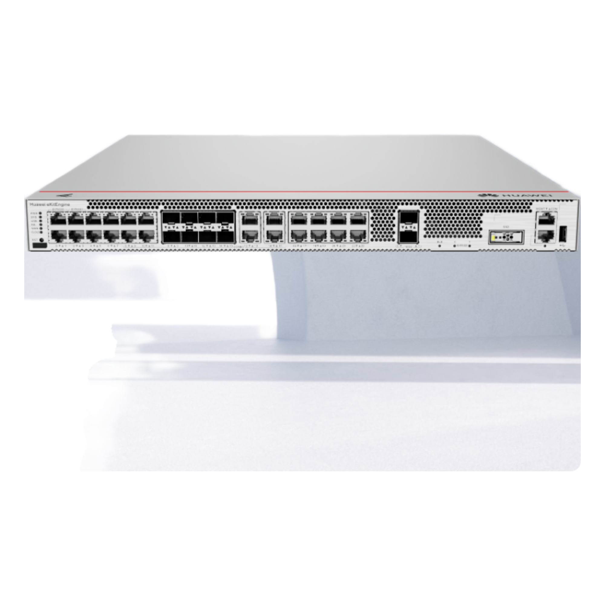 Firewall / 16 puertos RJ45 1Gbps / 2 puertos SFP+ 10Gbps / 8 puertos combo 1Gbps / 1.8 Gbit/s rendimiento / 2000-4000 usuarios / 5.9 pies ancho — HUAWEI · SKU USG6000F-S200
