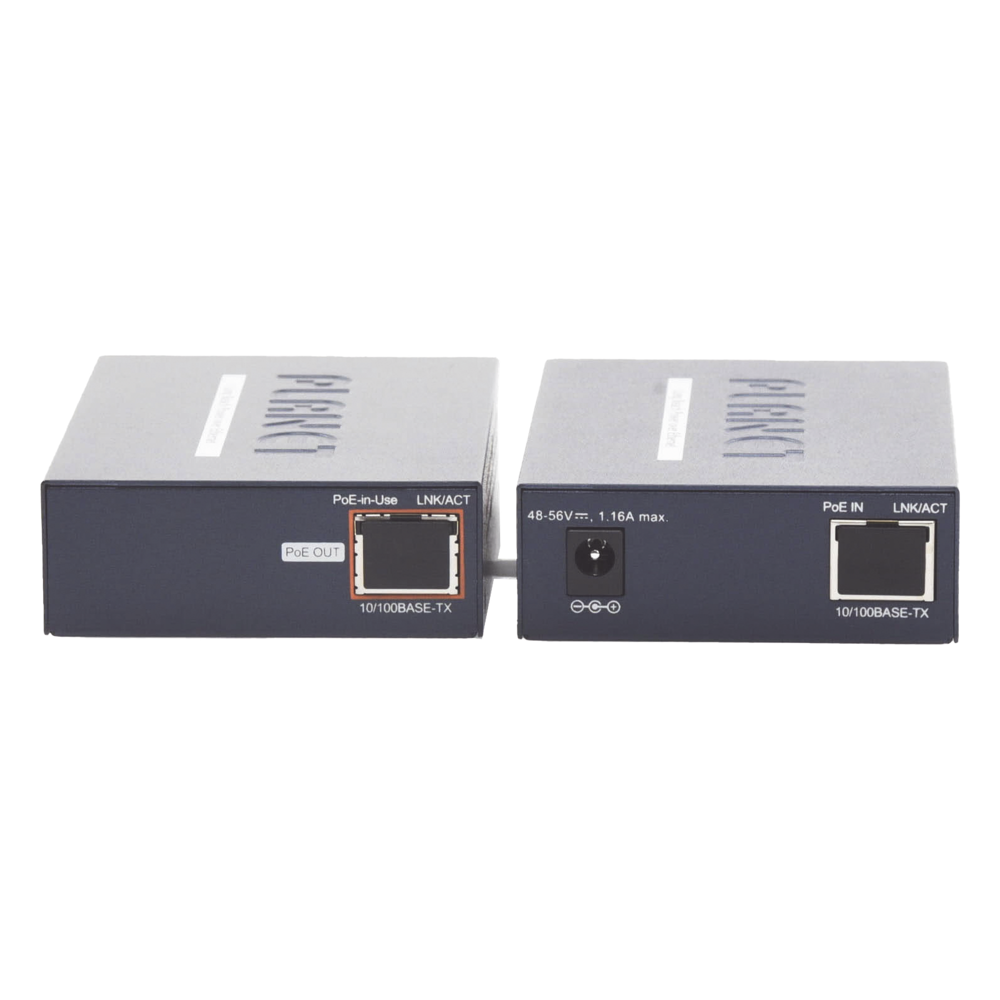 Kit Transmisor y Receptor PoE / Ethernet IP 1 km (3280 ft) / Cable Coaxial / 10/100 Base-TX / 802.3af/at — PLANET · SKU LRP-101C-KIT