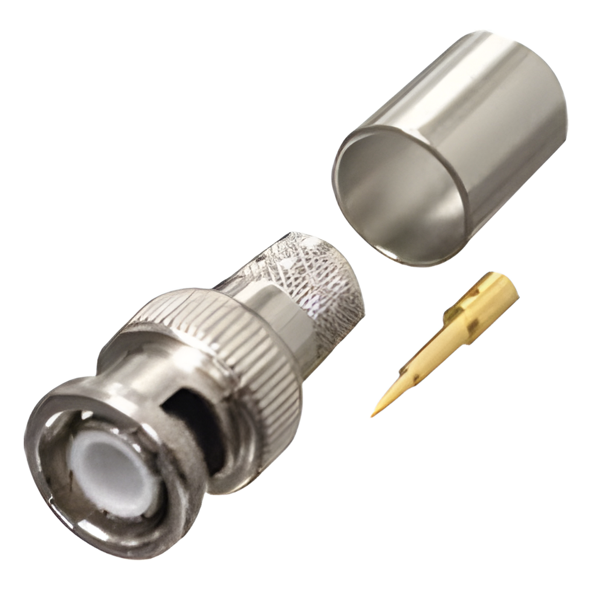 Conector Coaxial BNC Macho / Anillo Plegable / Bronce Niquelado / Contacto Oro / Teflón / RG-8/U, LMR-400, CNT-400, 9913 — RF INDUSTRIES,LTD · SKU RFB-1106-I