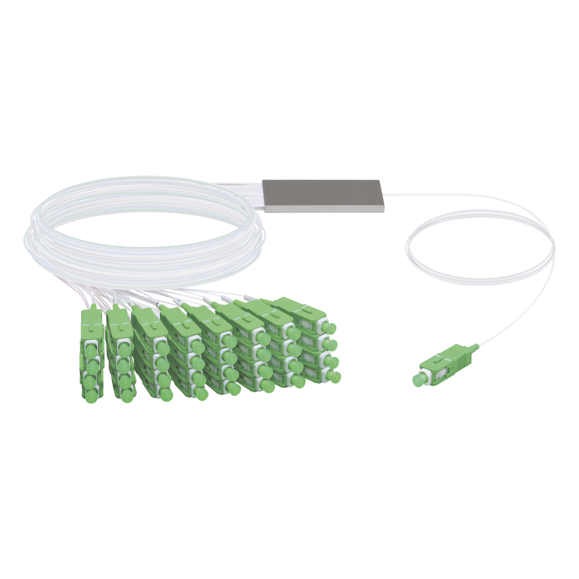 UFiber Splitter (Divisor Óptico) PLC 1 x 32, con conectores SC/APC — UBIQUITI · SKU UF-SPLITTER-32
