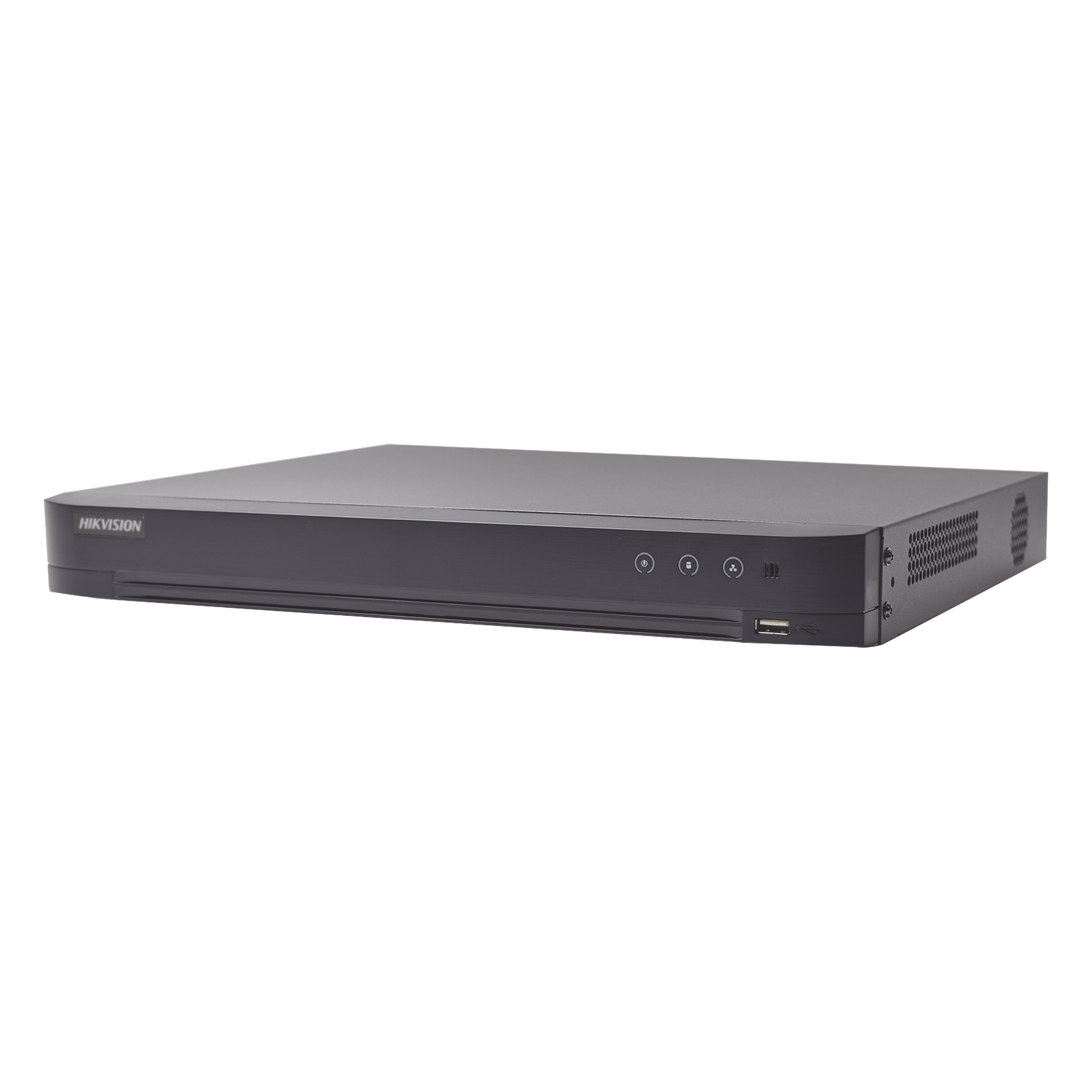 DVR Pentahíbrido / 16 Canales (8 TURBOHD + 8 IP) / 8 Megapixel (4K) / Audio Bidireccional Coaxitron / Reconocimiento Facial / H.265+ / 1 Bahía HDD 10 TB — HIKVISION · SKU IDS-7208HUHI-M1/XT