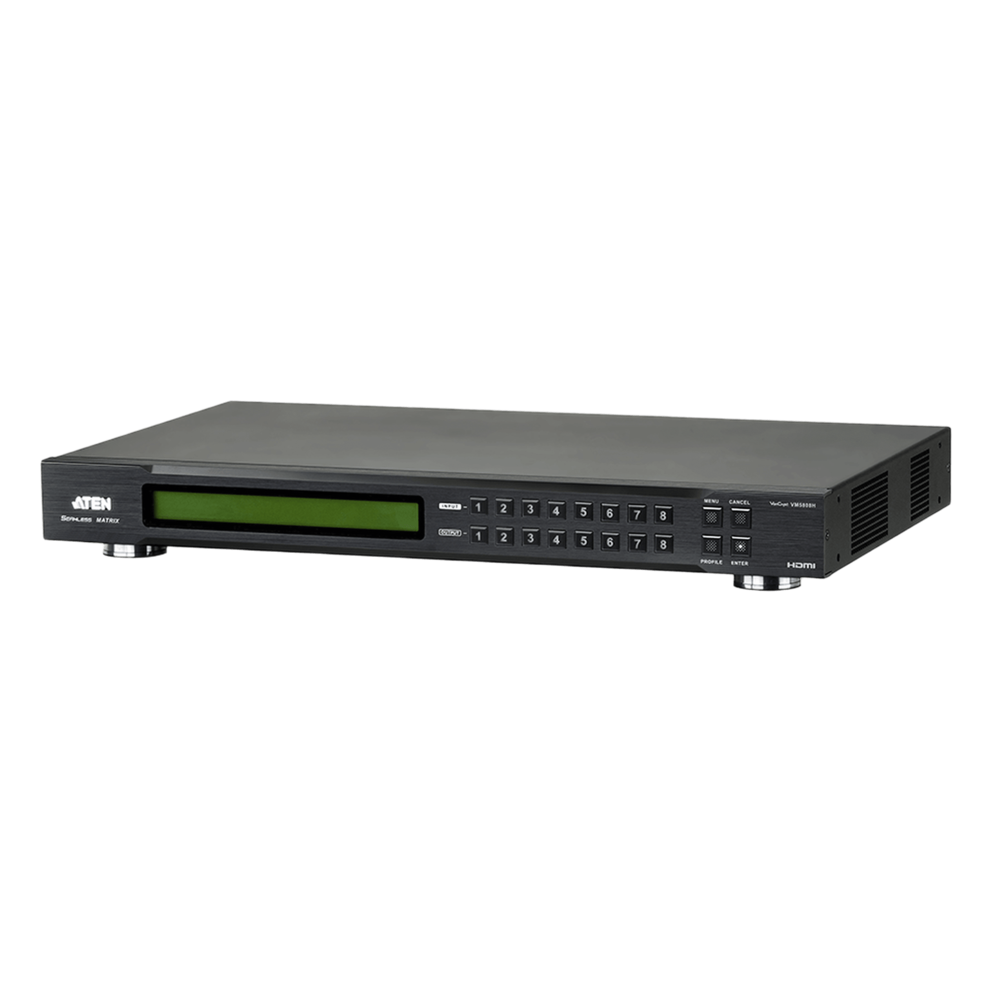 Switch de Matriz HDMI / 8x8 / Escalador Integrado / Videowall 16 Perfiles / Seamless Switch / Control IR, RS-232 y Ethernet / 1080p a 15 m (49.2 ft) — ATEN · SKU VM5808H