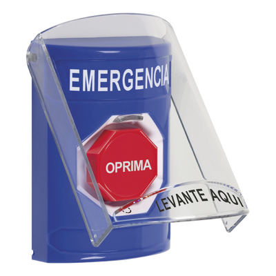 Botón de Emergencia Superficie / Tapa Policarbonato / Doble Relé Forma C / Restablece Girando / ADA / UL/cUL / CE — STI · SKU SS2429EM-ES
