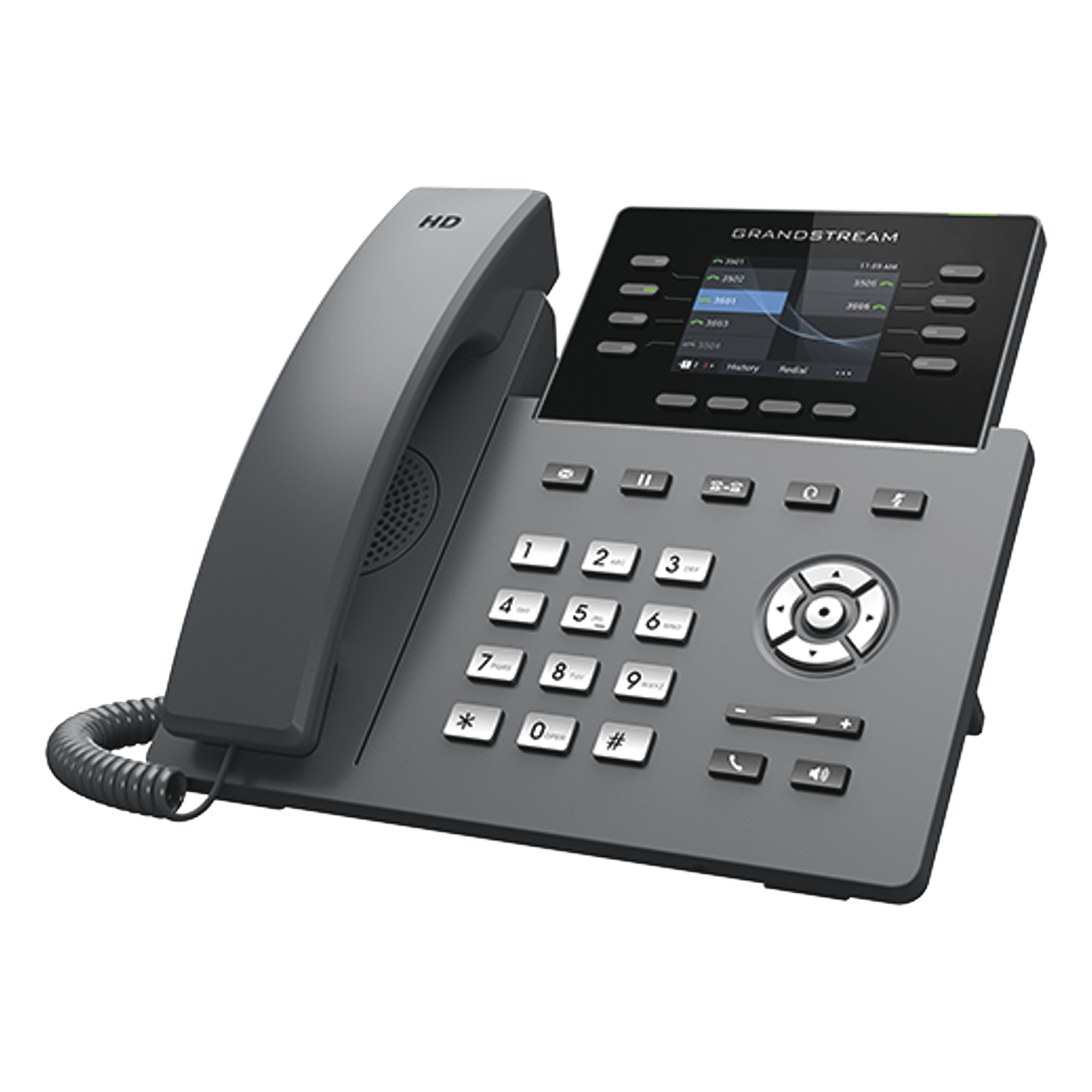 Teléfono IP / 8 Líneas SIP / 4 Cuentas / Wi-Fi 5 Dual-Band / Pantalla 2.8" / Gigabit / Bluetooth / PoE / Audio Opus — GRANDSTREAM · SKU GRP2624
