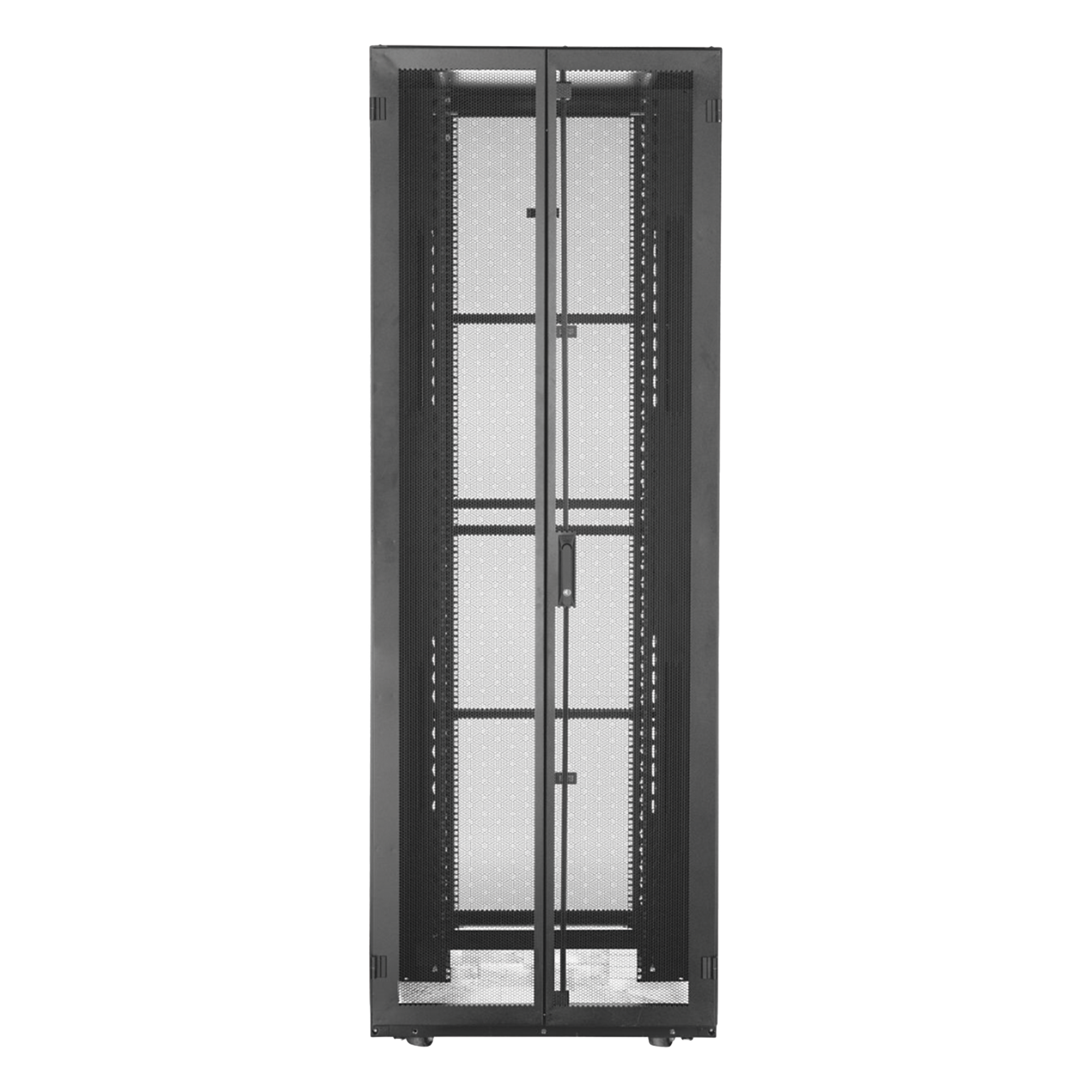 Gabinete para Centros de Datos / 42 UR / 600 mm Ancho / 1070 mm (3.51 ft) Profundidad / Carga 1588 kg / Puerta 80% Perforación / Acero Soldado