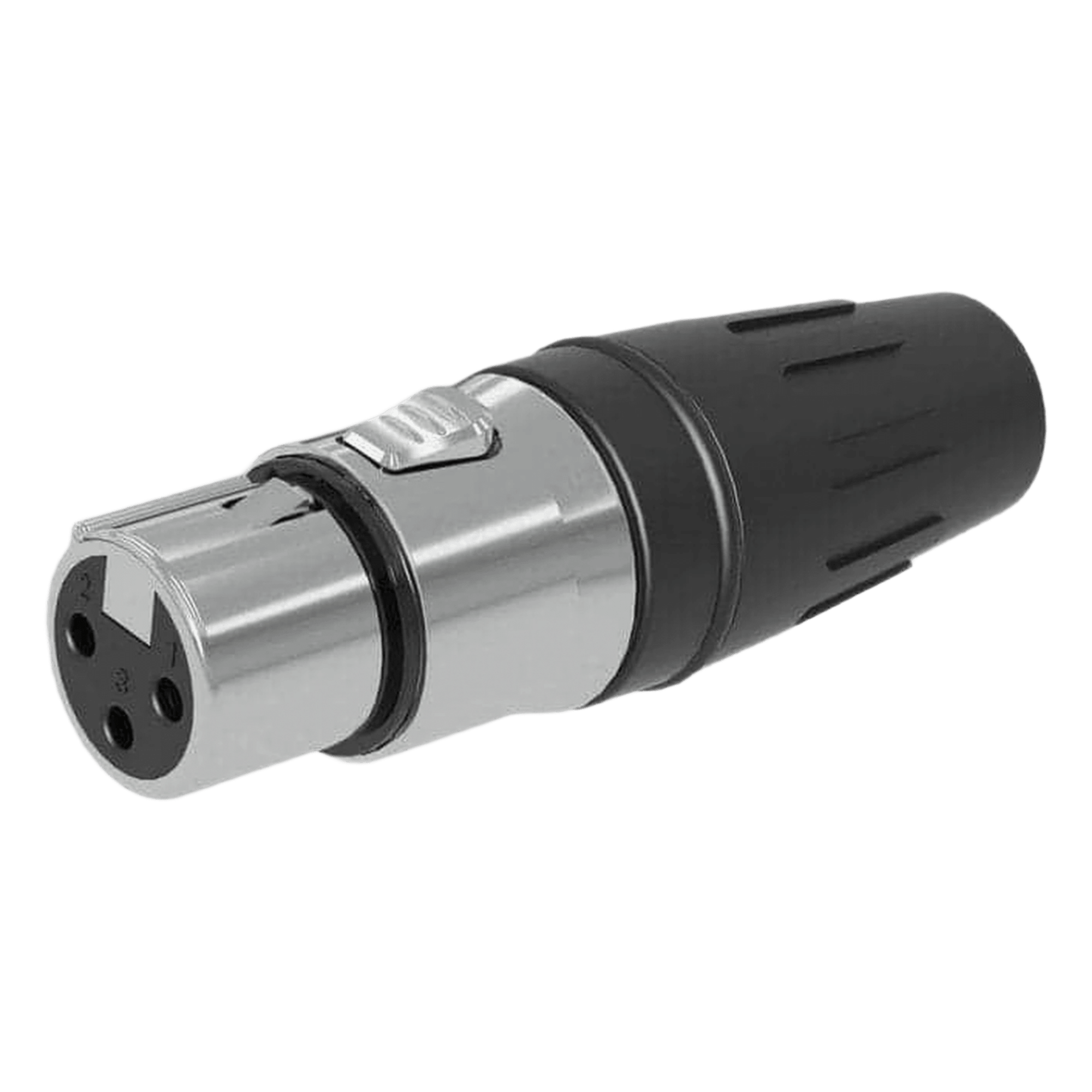 Conector XLR Hembra / 3 Núcleos / Acero Inoxidable / Contactos Chapados en Oro / 20 A a 250 V CA — SEETRONIC · SKU SCHF3