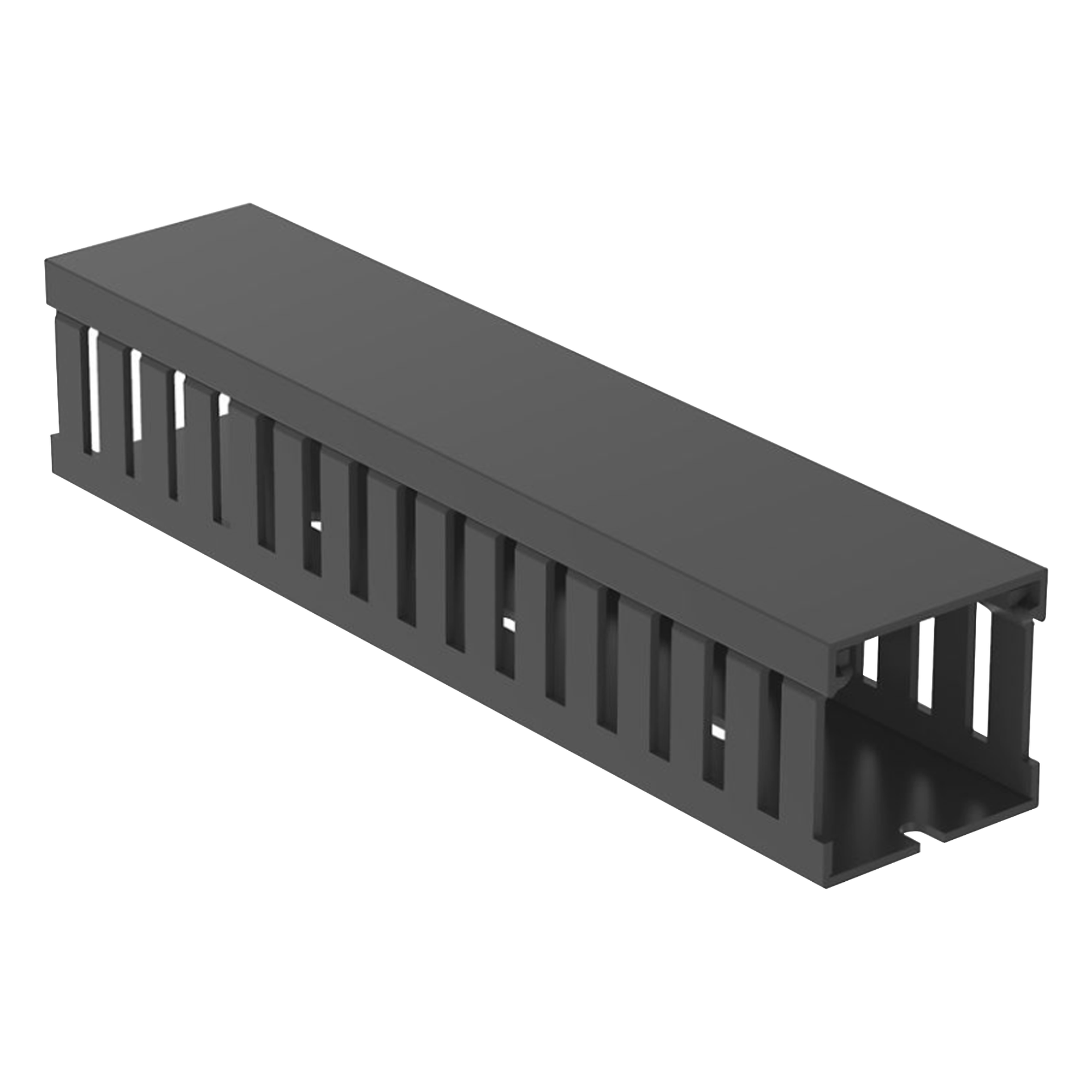Canaleta Ranurada de PVC con Tapa / 44.5 mm Ancho / 41.1 mm Alto / 2 m (6.56 ft) Largo / Grado V-0 / Gris — PANDUIT · SKU FC1.5X1.5LG2