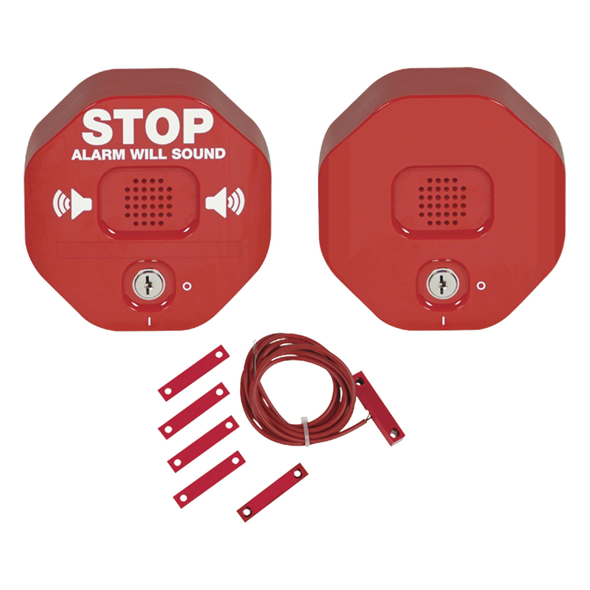 Alarma de Puerta Multifunción / Sirena 95/105 dB / Bocina Remota / Puertas Dobles / Uso Interior / Señal de Alto Visible / Programable 30 seg, 3 min o Indefinido — STI · SKU STI-6404
