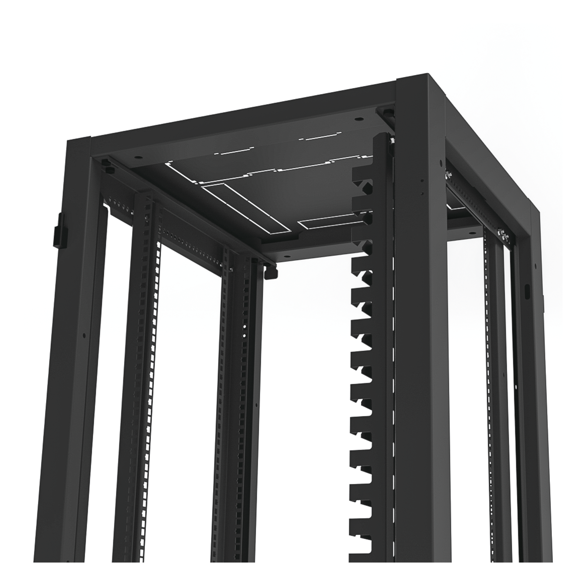 Gabinete Rack 19" / 42UR / 600 x 600 mm / Puerta Seguridad 3 Puntos / Cristal Templado / Laterales Desmontables