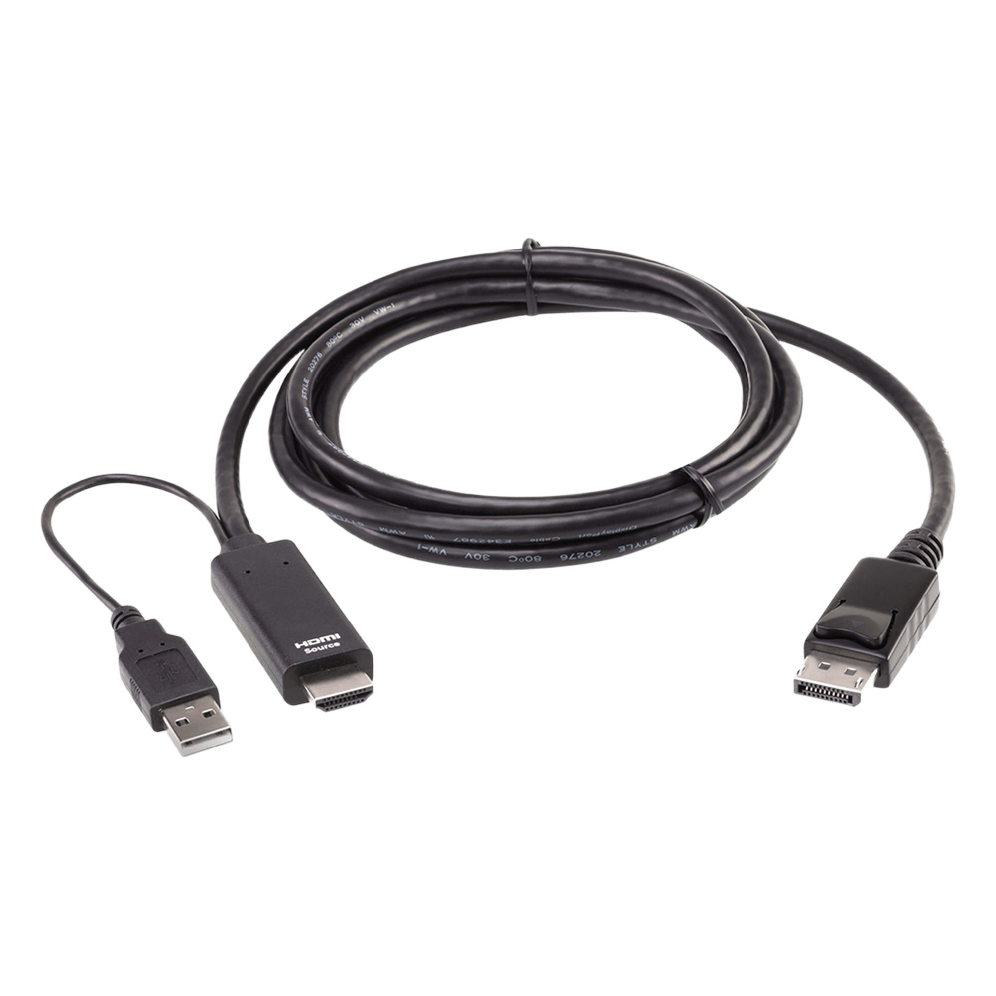 Cable Conversor HDMI a DisplayPort / True 4K 4096x2160 / 60 Hz / 1.8 m (5.9 ft) / USB-A Alimentación — ATEN · SKU 2L7D02HDP