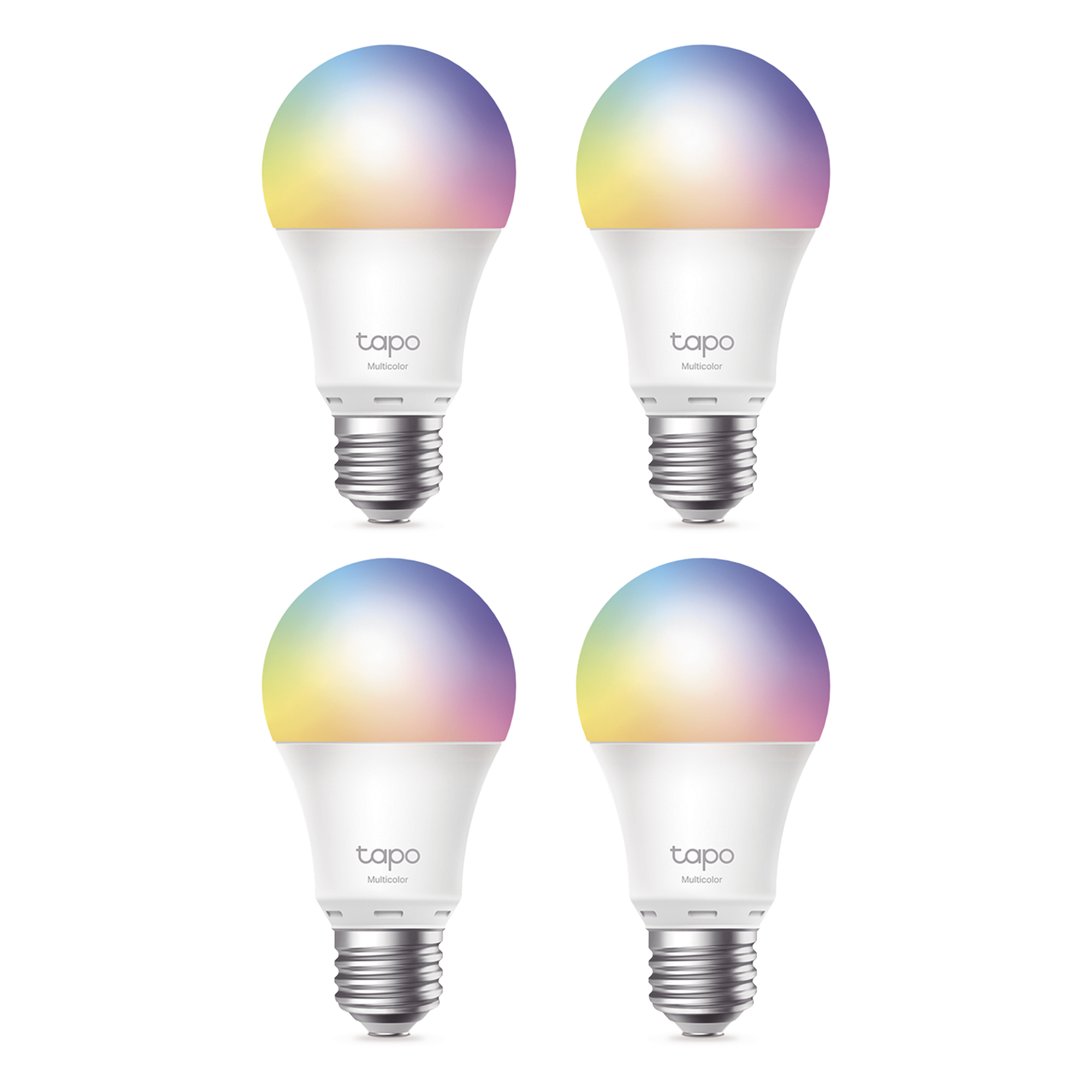 KIT 4 Focos Smart Wi-Fi Light Multicolor / A60 E27 / 806 Lúmenes / 8.3 W / Dimmable 1-100% / Control por Voz Alexa-Google / Programación y Temporizador / Modo Ausencia / Monitoreo de Energía / No Requiere Hub — TP-LINK · SKU TAPOL530E-4PACK