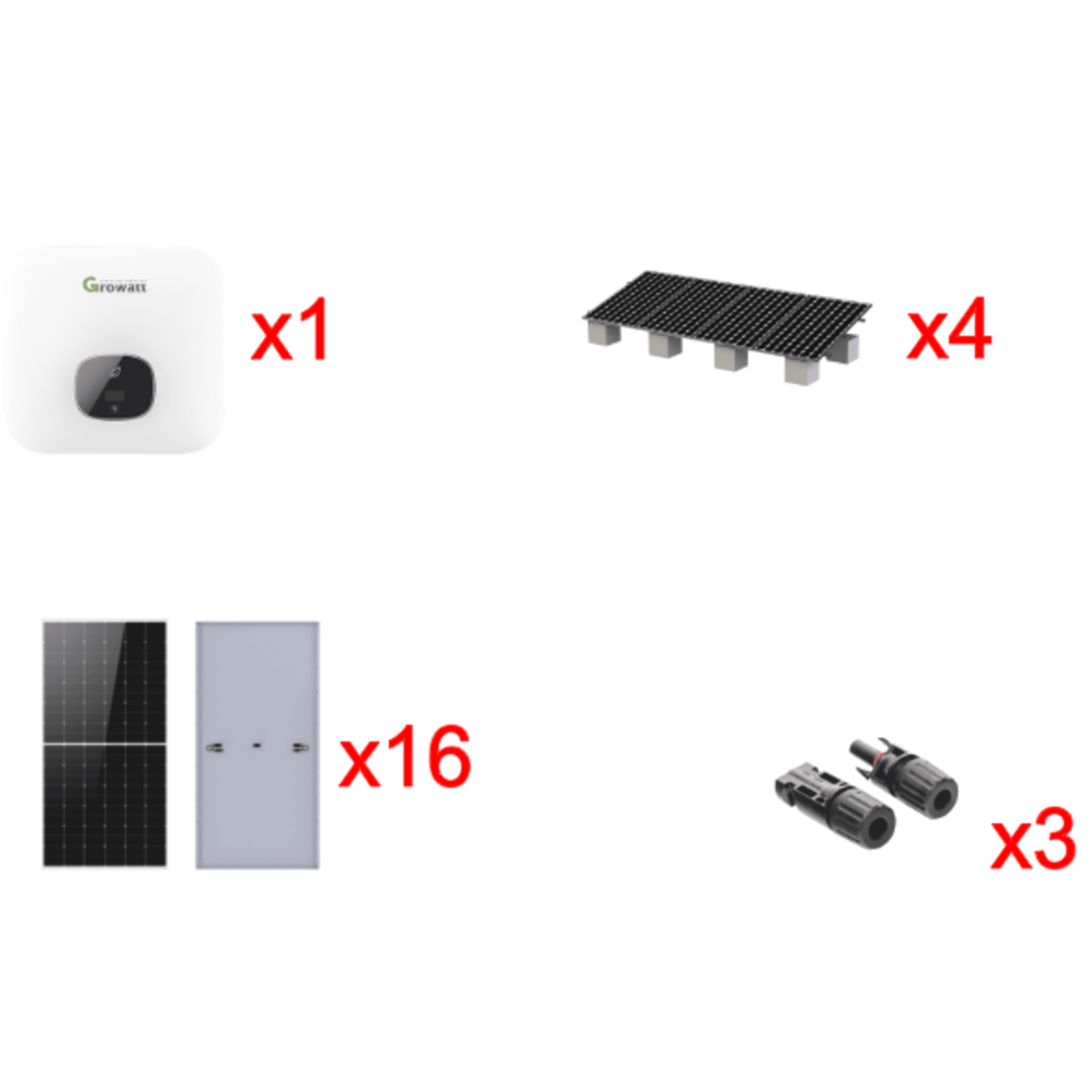 Kit Solar Interconexion  / 10kW  220Vca / Inversor GROWATT / Montaje Incluido  