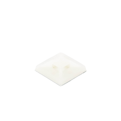 Montaje-Sujetador Adhesivo STRONGHOLD de 4 Vías de 1" x 1" x 1/4", Color Natural,  Nylon 6.6 Retardante de Llamas V-2, Paquete de 100pz