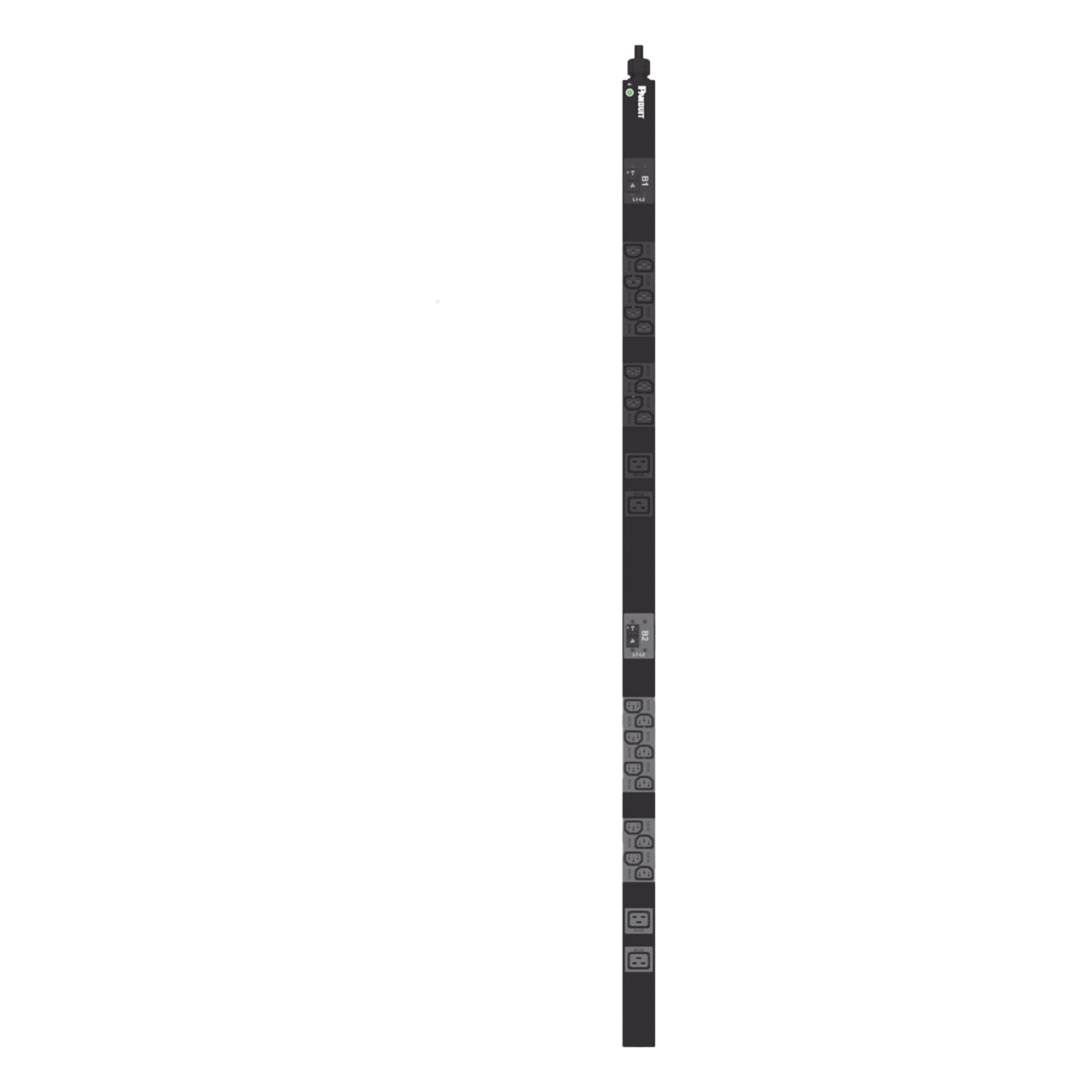 PDU Básico para Rack / 24 Salidas / 20 x IEC C13 + 4 x IEC C19 / Entrada NEMA L6-30P / 208 Vca / 30 A / Cable 3 m (9.8 ft) / Montaje 0U/1U/2U